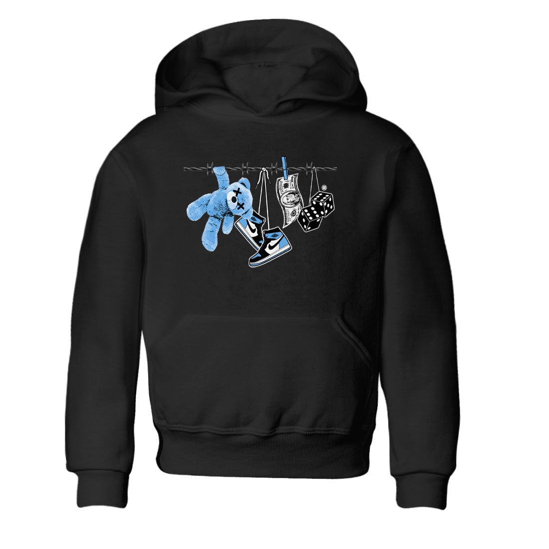 Clothesline Kids Tops - Air Jordan 1 UNC Toe