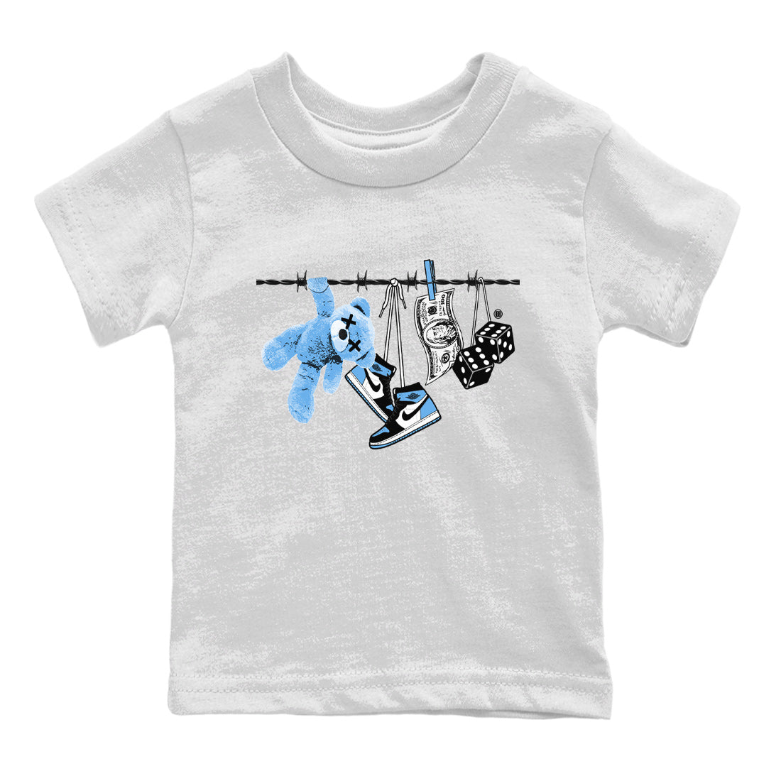Clothesline Kids Tops - Air Jordan 1 UNC Toe
