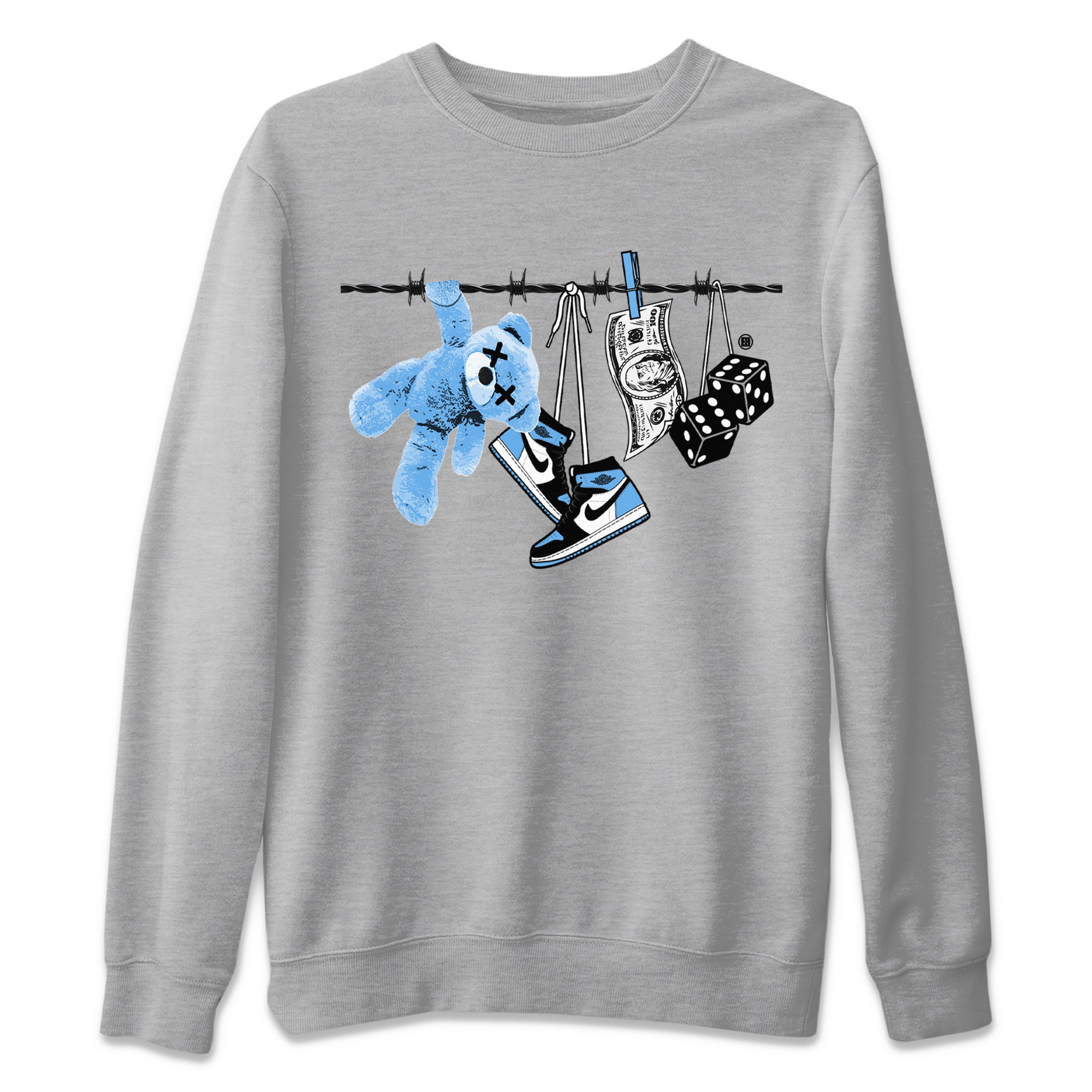 Clothesline Unisex Tops - Air Jordan 1 UNC Toe