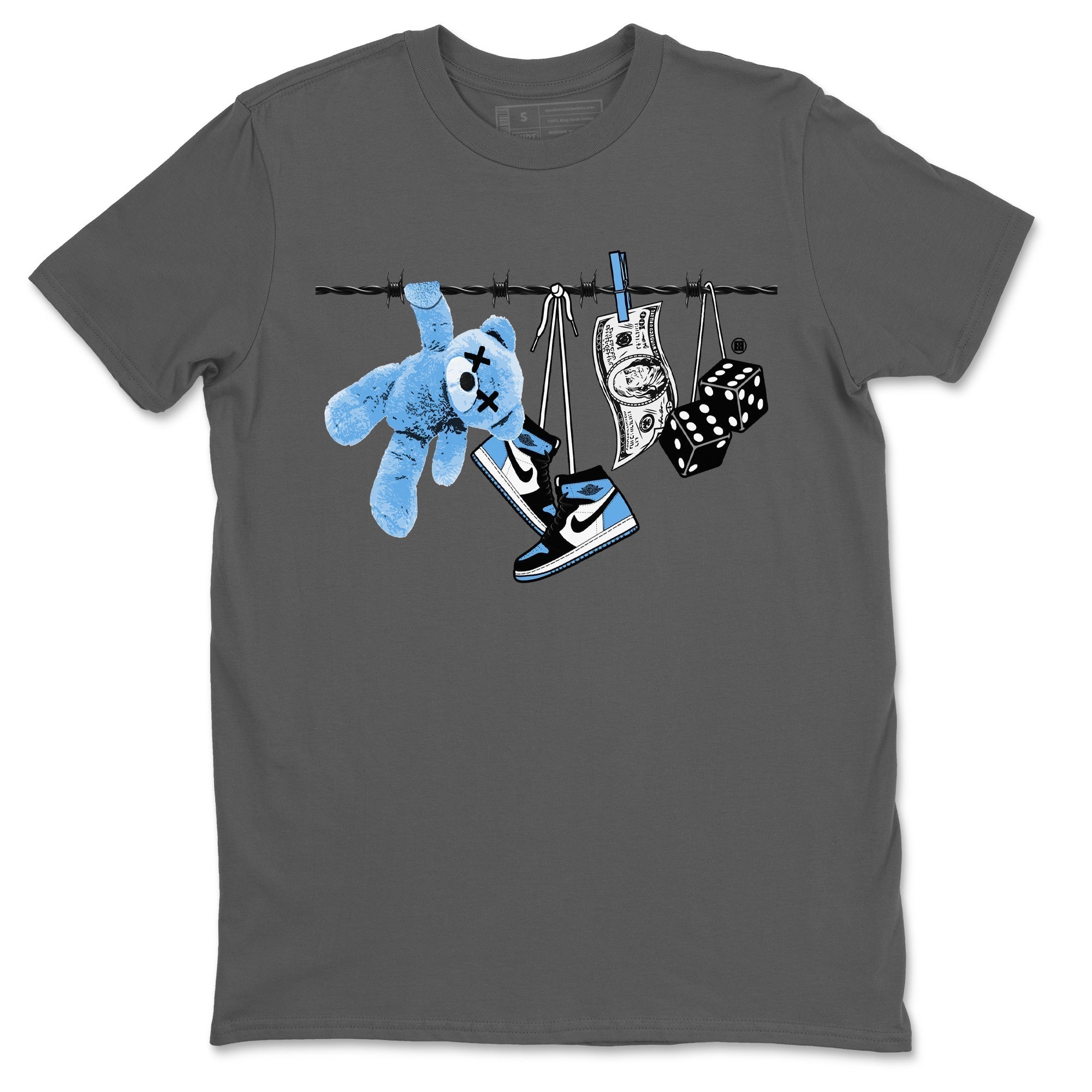 Clothesline Unisex Tops - Air Jordan 1 UNC Toe