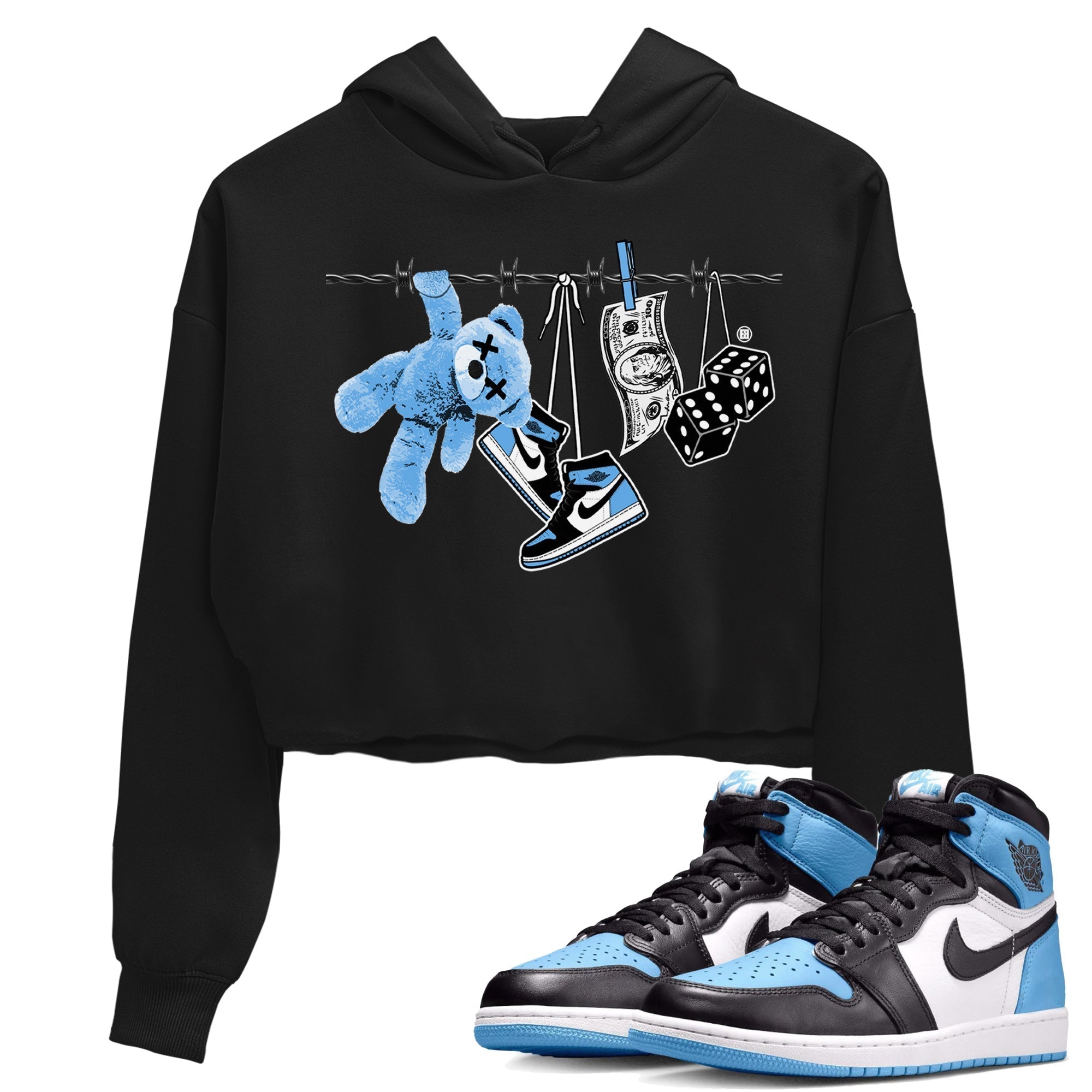 Clothesline Women's Tops - Air Jordan 1 UNC Toe