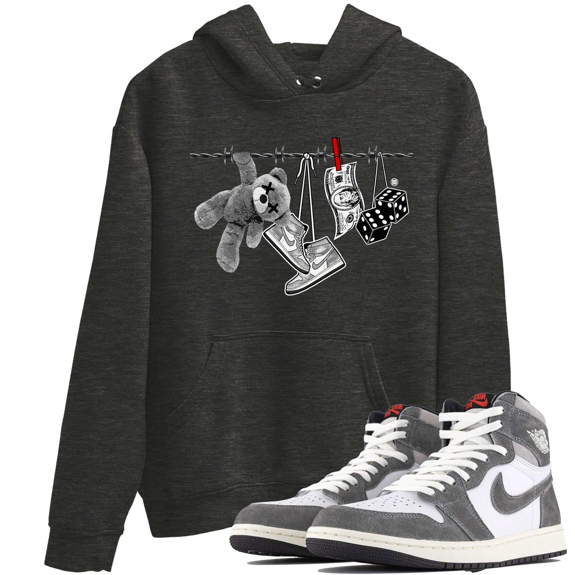 Clothesline Unisex Tops - Air Jordan 1 Washed Heritage