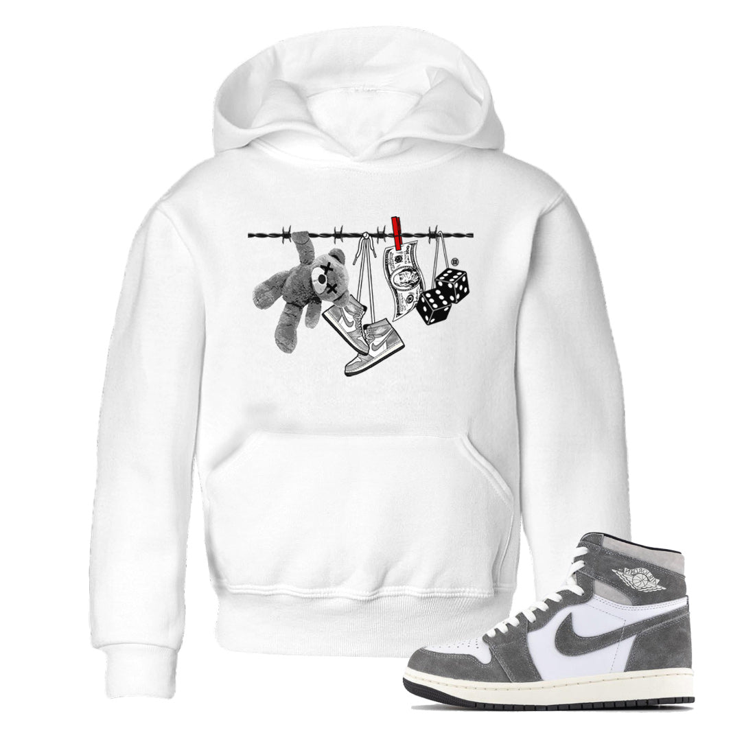 Clothesline Kids Tops - Air Jordan 1 Washed Heritage