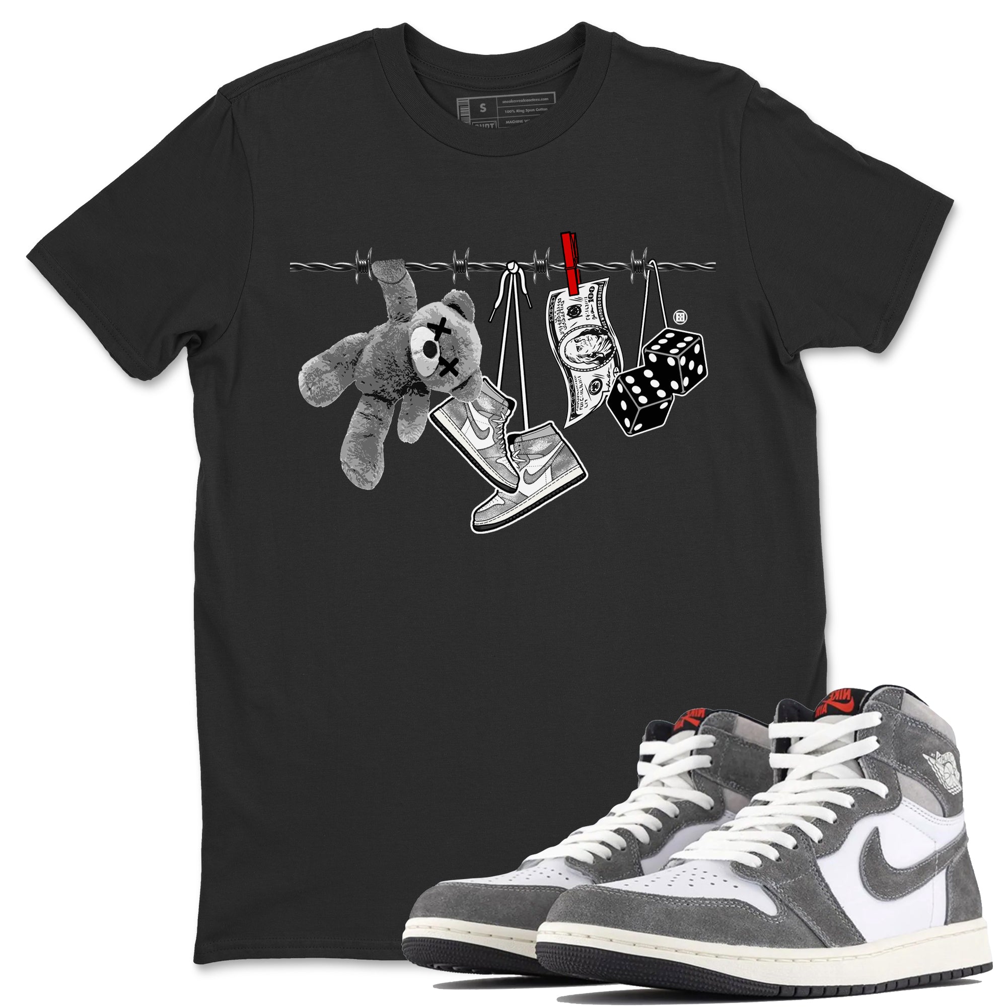 Clothesline Unisex Tops - Air Jordan 1 Washed Heritage
