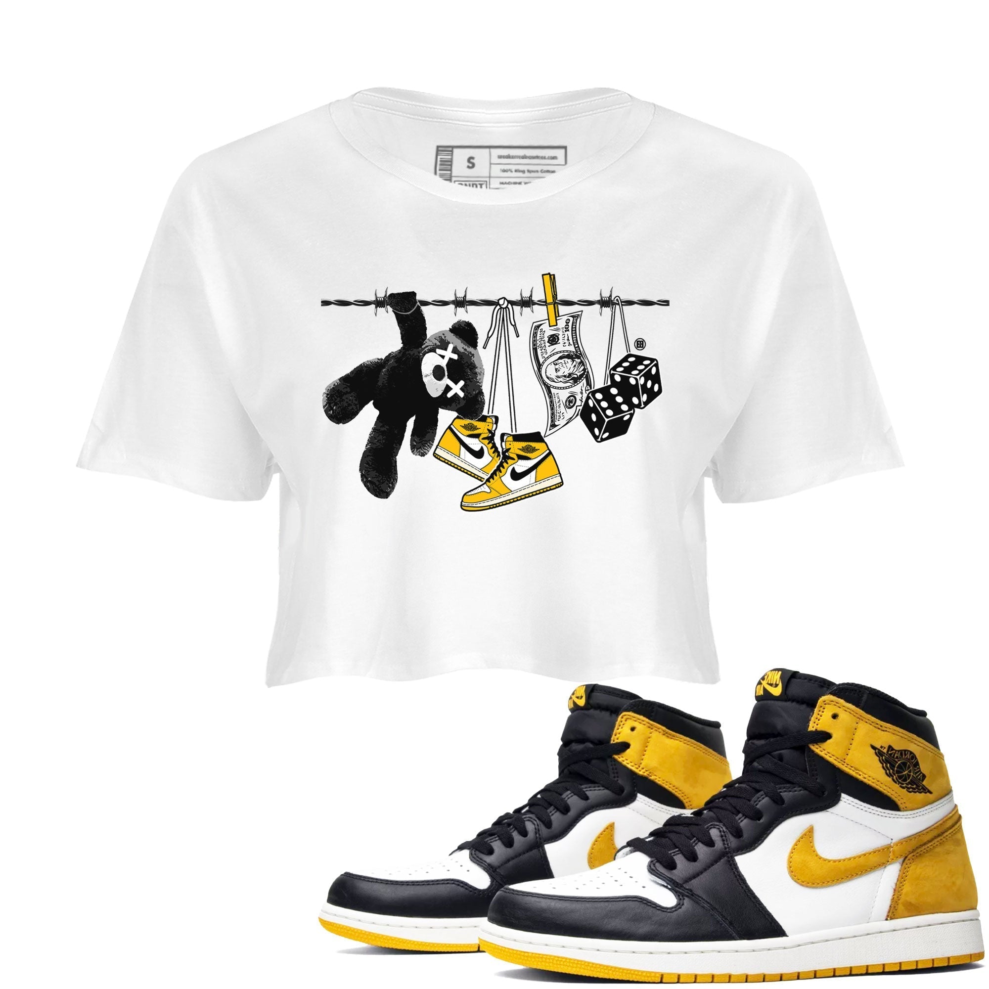 Clothesline snkmatch Women's Top - Air Jordan 1 Yellow Ochre