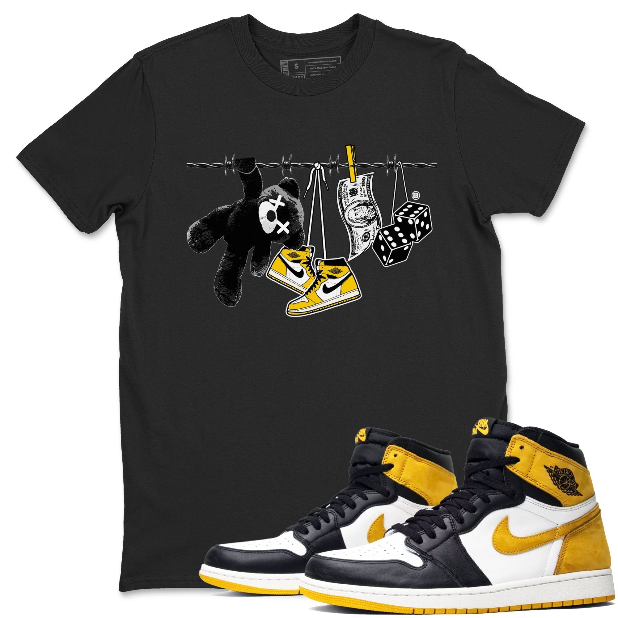 Clothesline snkmatch Tees - Air Jordan 1 Yellow Ochre