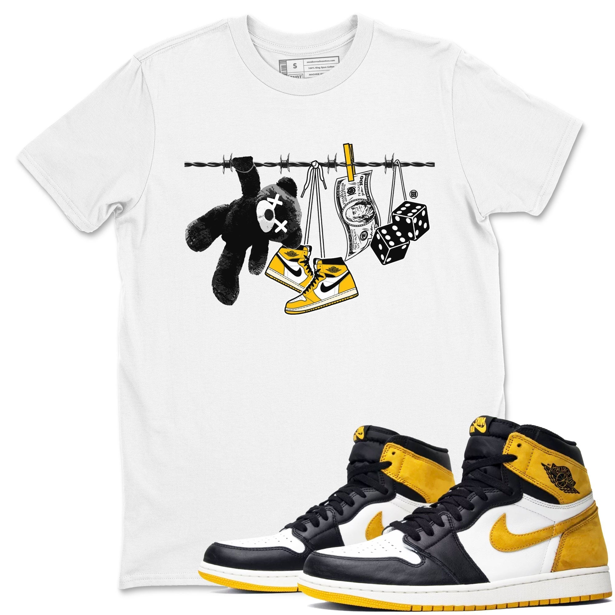 Clothesline snkmatch Tees - Air Jordan 1 Yellow Ochre