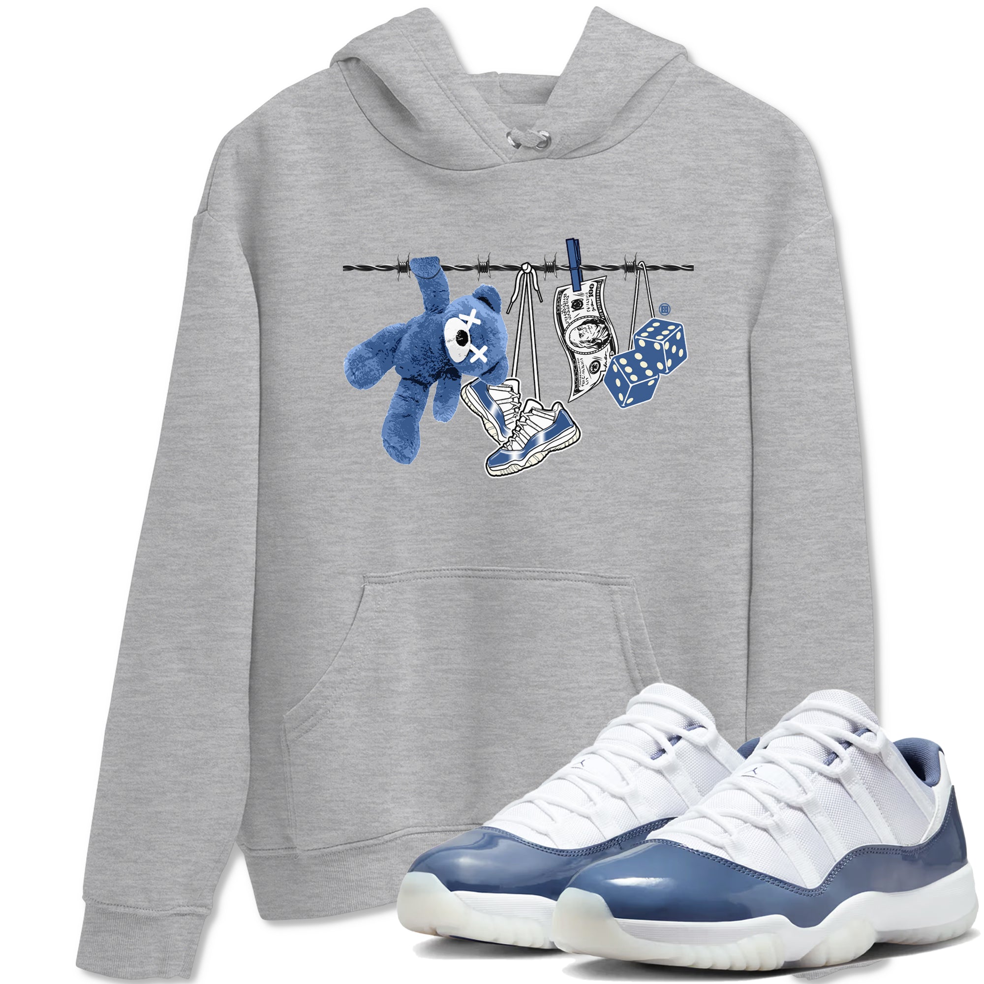 Clothesline snkmatch Tees - Air Jordan 11 Diffused Blue