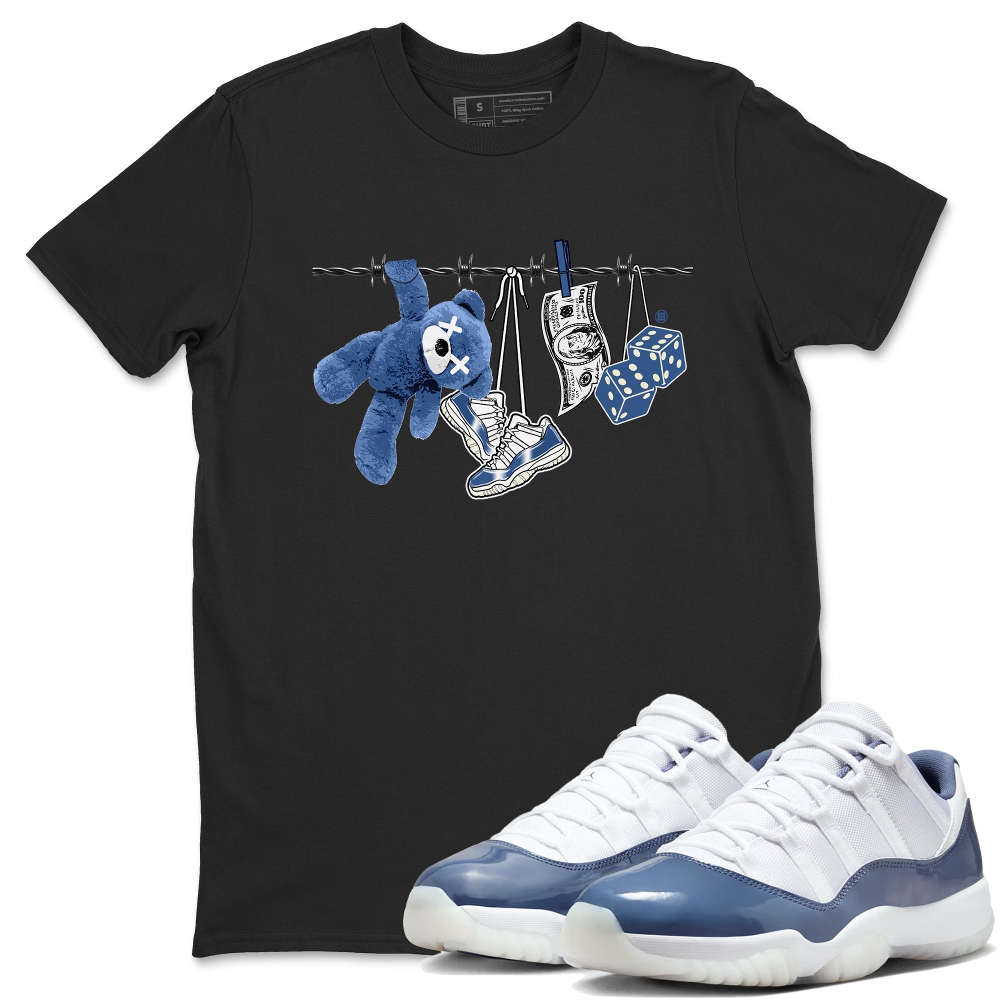Clothesline snkmatch Tees - Air Jordan 11 Diffused Blue