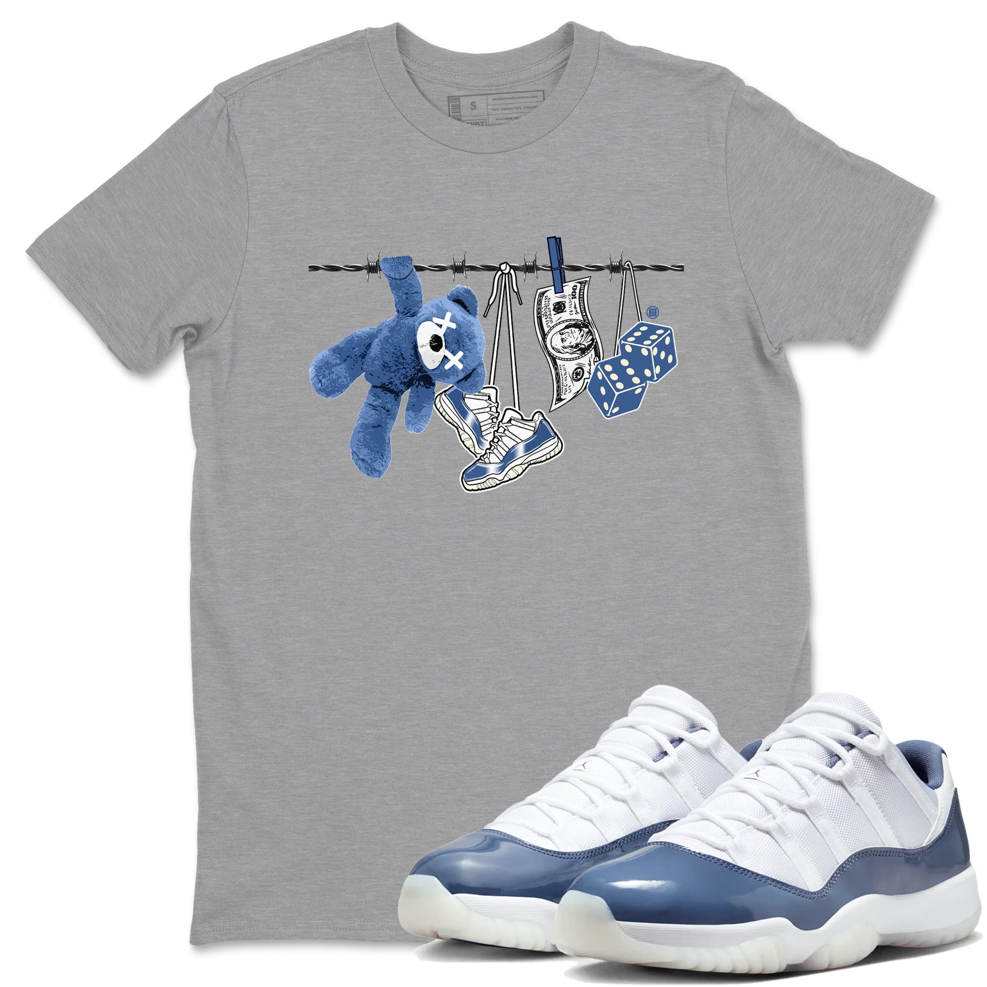 Clothesline snkmatch Tees - Air Jordan 11 Diffused Blue
