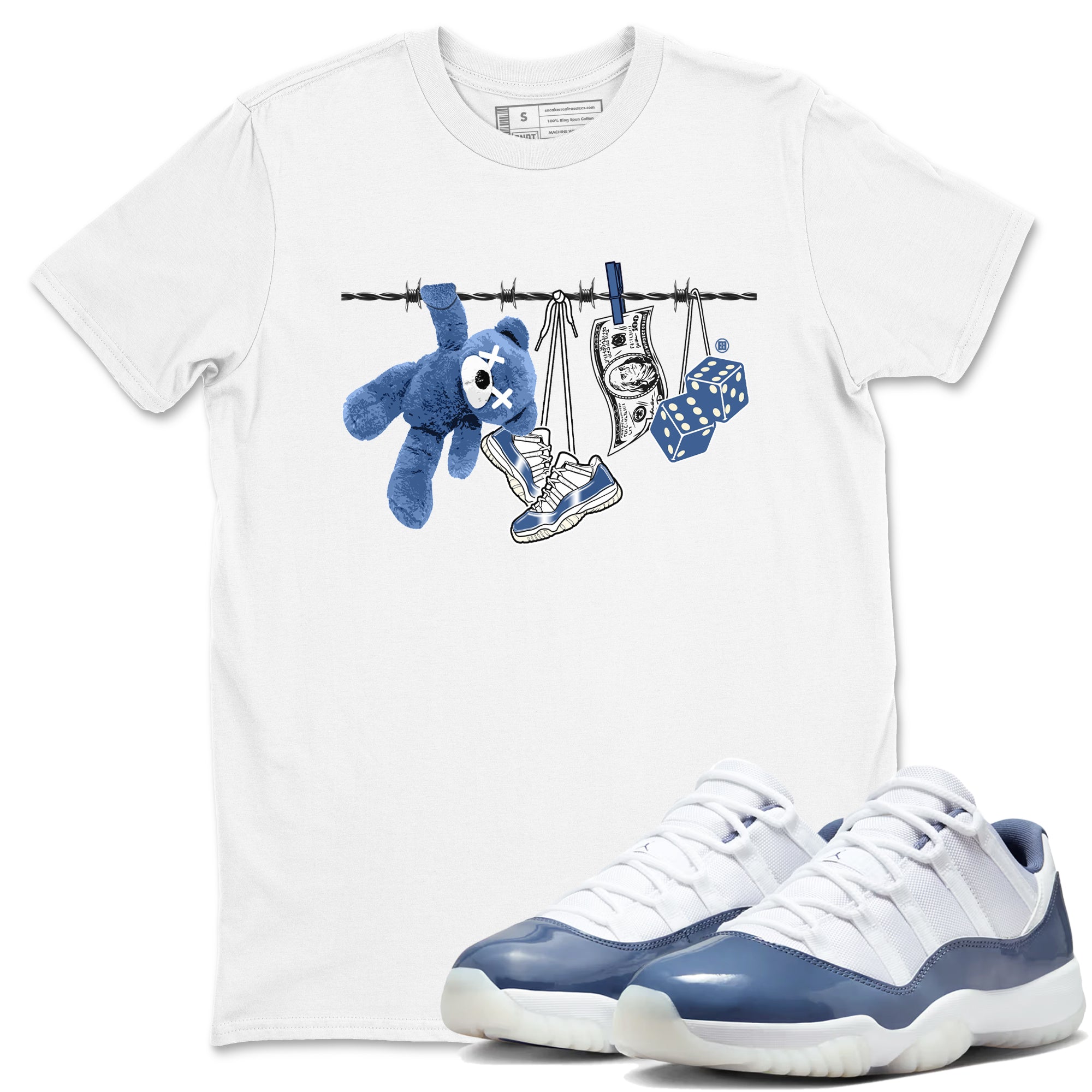 Clothesline snkmatch Tees - Air Jordan 11 Diffused Blue