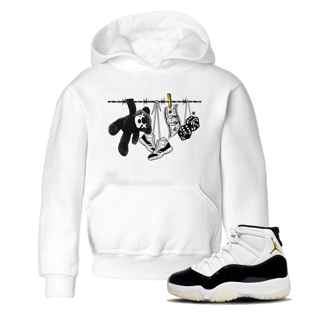 Clothesline snkmatch Tees Kids - Air Jordan 11 Gratitude