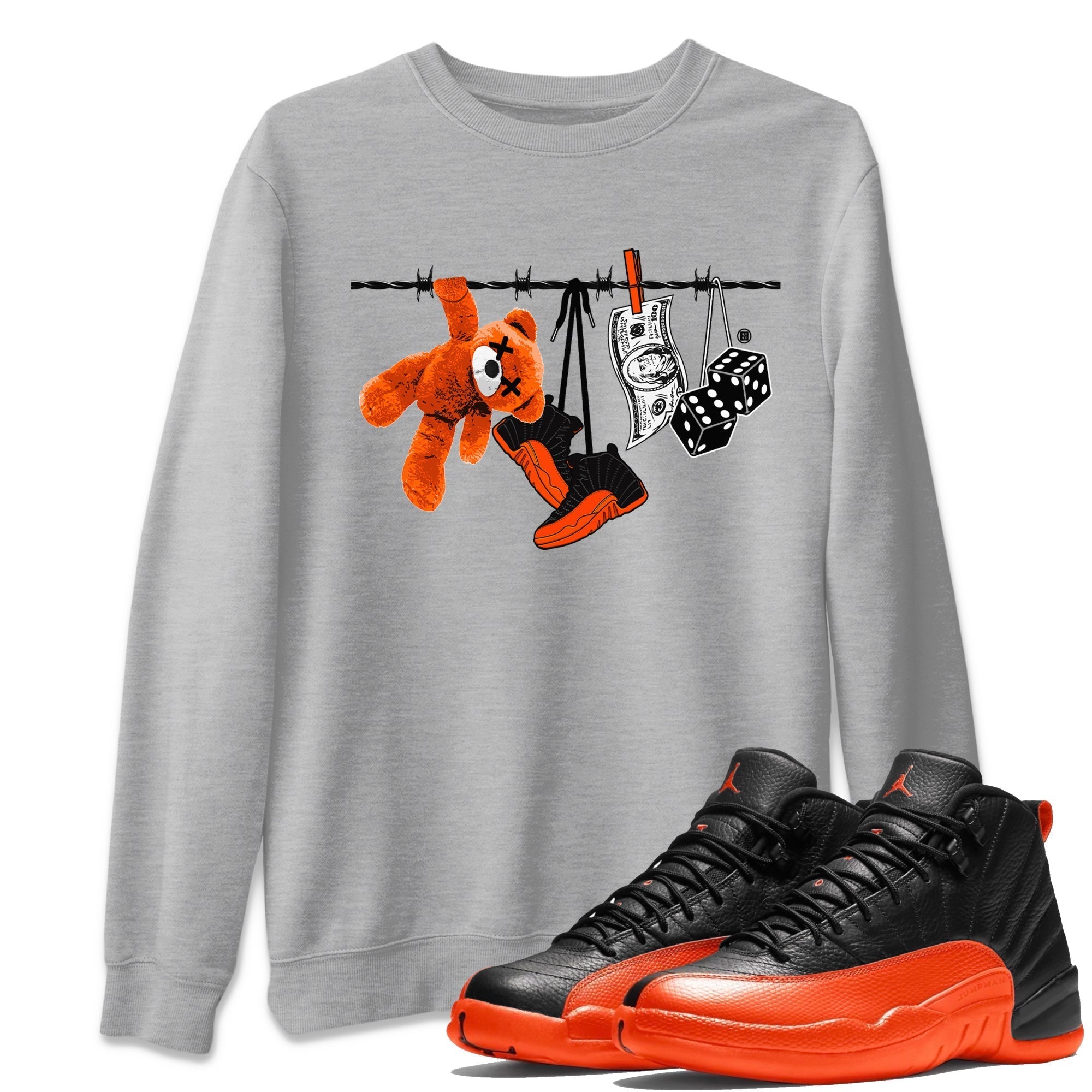 Clothesline Unisex Tops - Air Jordan 12 Brilliant Orange