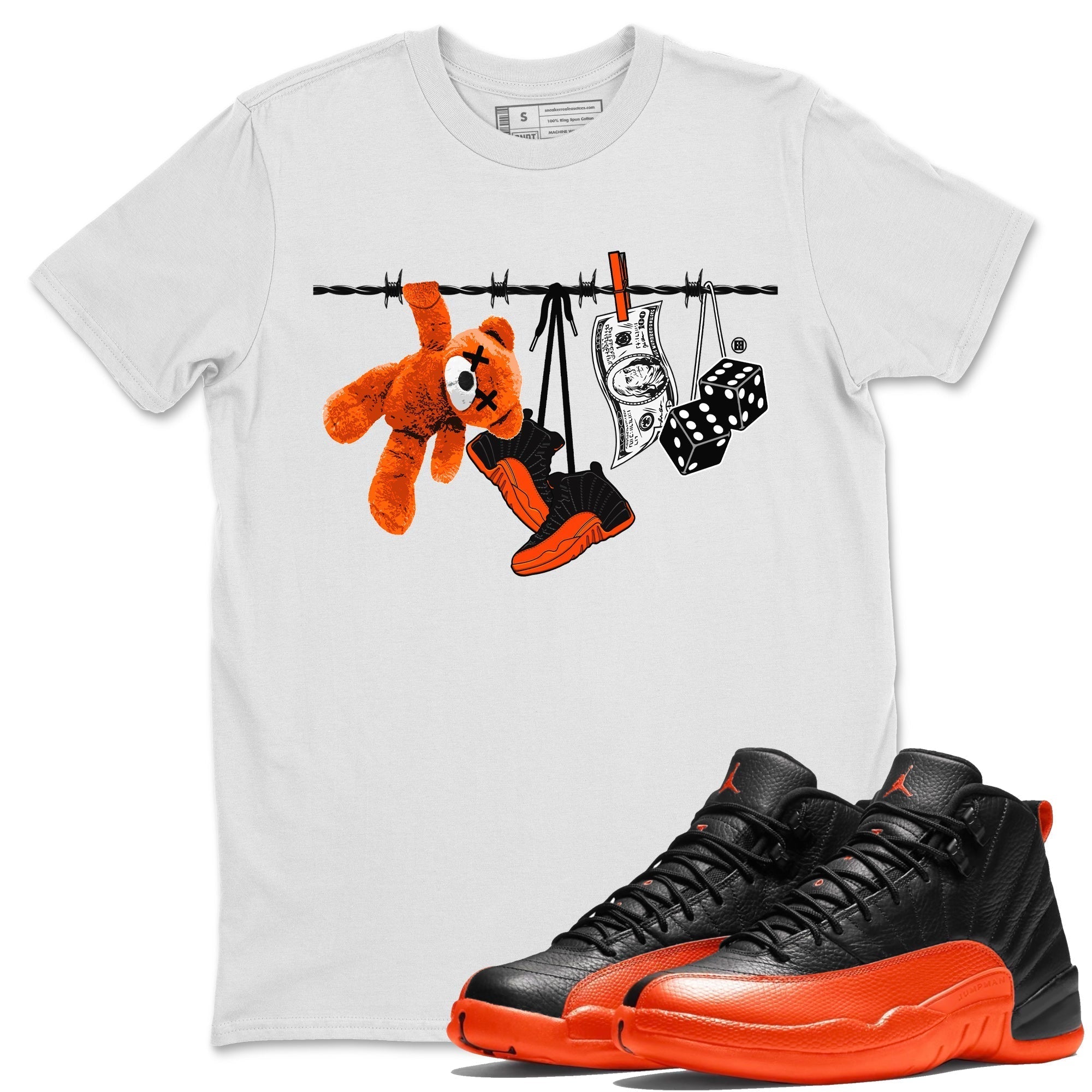 Clothesline Unisex Tops - Air Jordan 12 Brilliant Orange