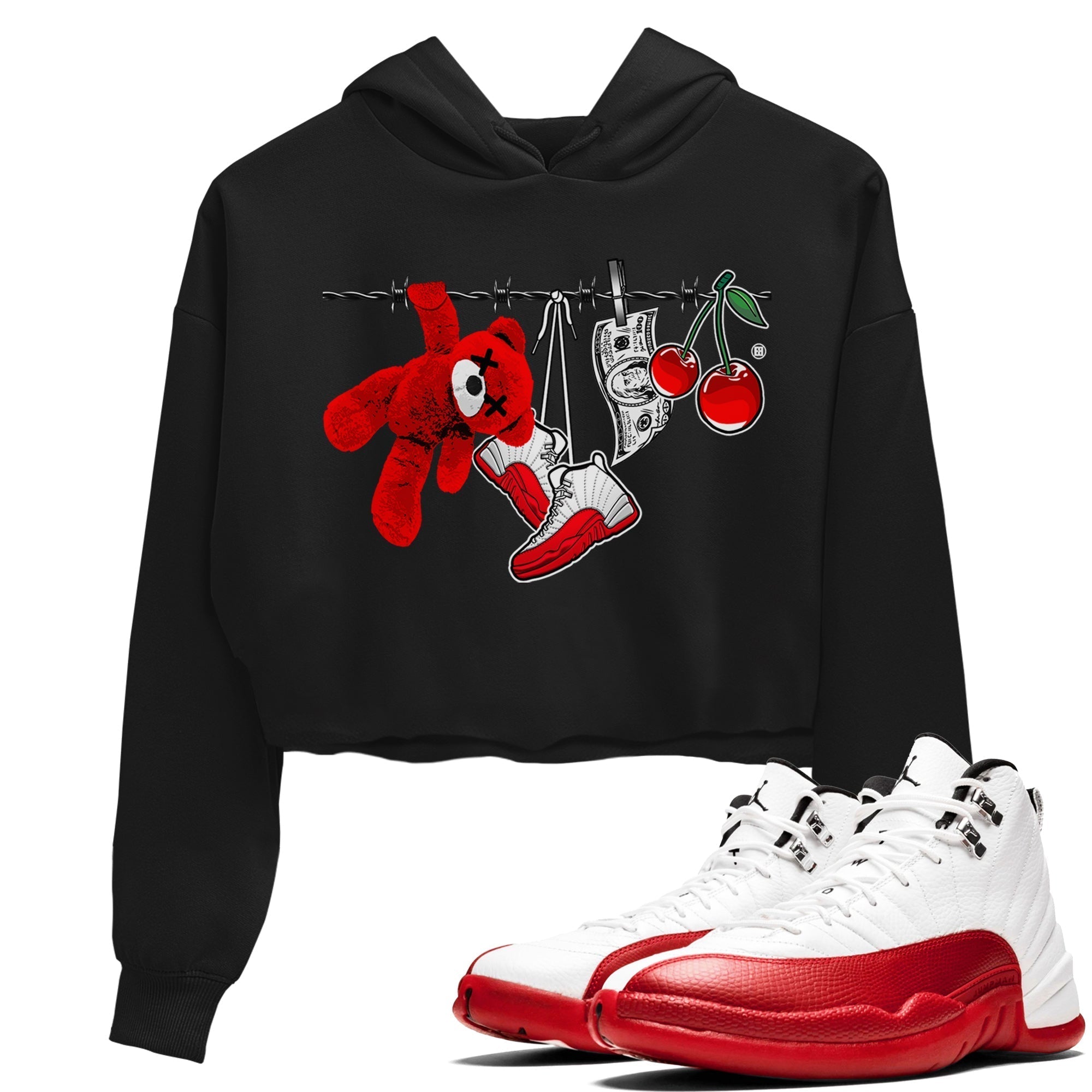 Clothesline Women's Tops - Air Jordan 12 Cherry