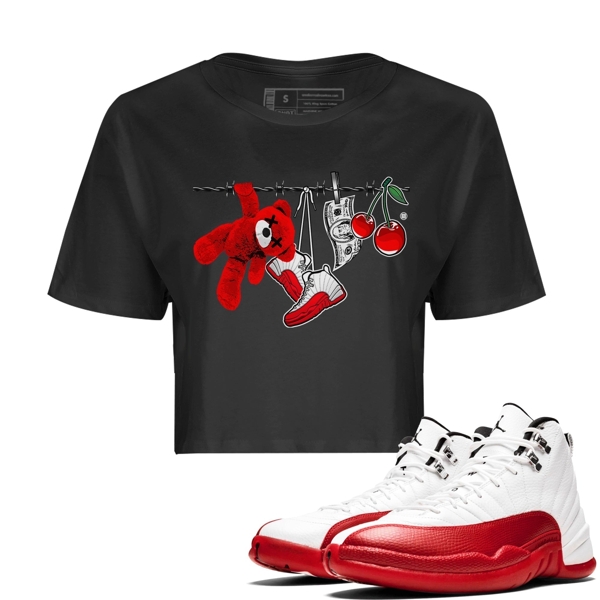 Clothesline Women's Tops - Air Jordan 12 Cherry