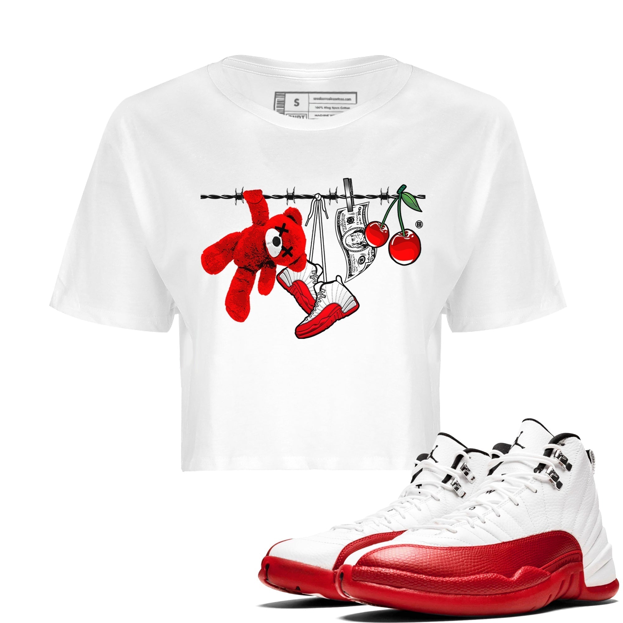 Clothesline Women's Tops - Air Jordan 12 Cherry