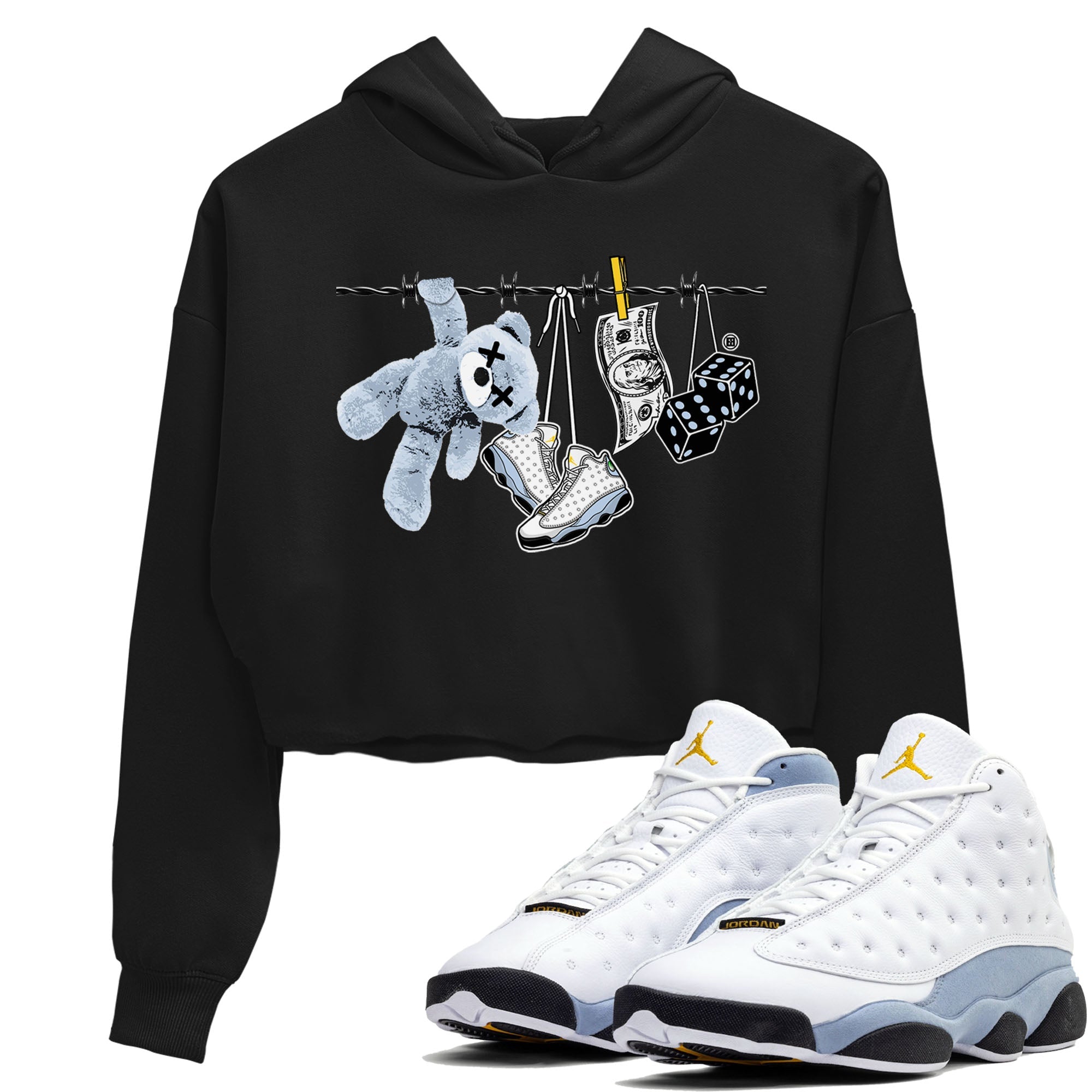 Clothesline snkmatch Women's Top - Air Jordan 13 Blue Grey