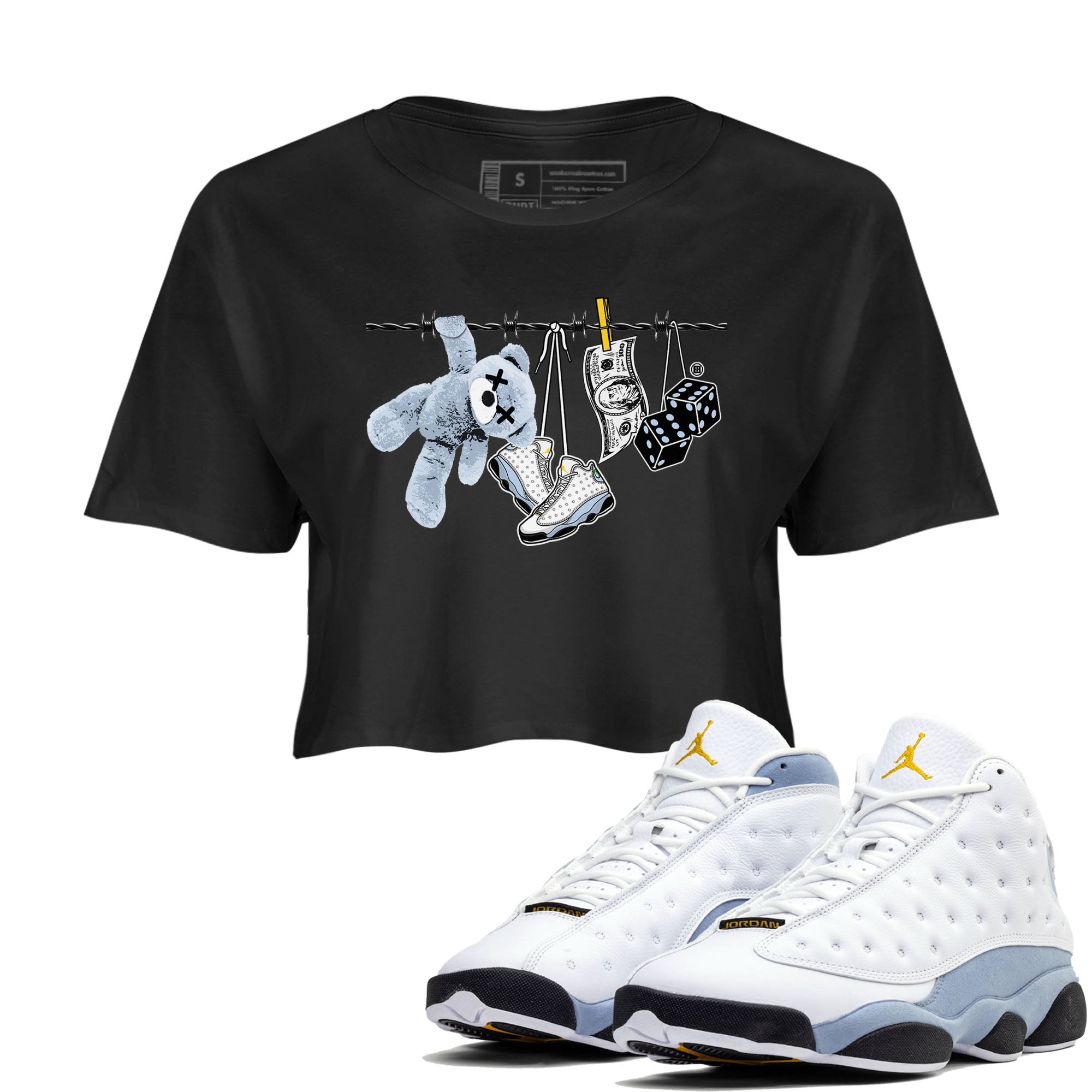 Clothesline snkmatch Women's Top - Air Jordan 13 Blue Grey