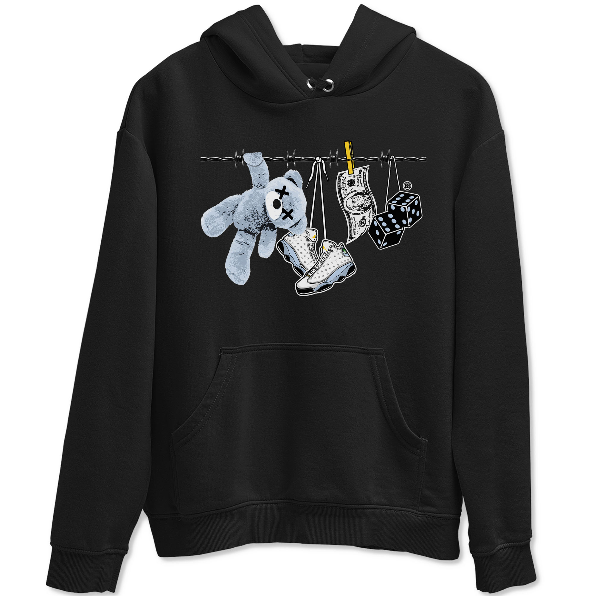 Clothesline snkmatch Tees - Air Jordan 13 Blue Grey