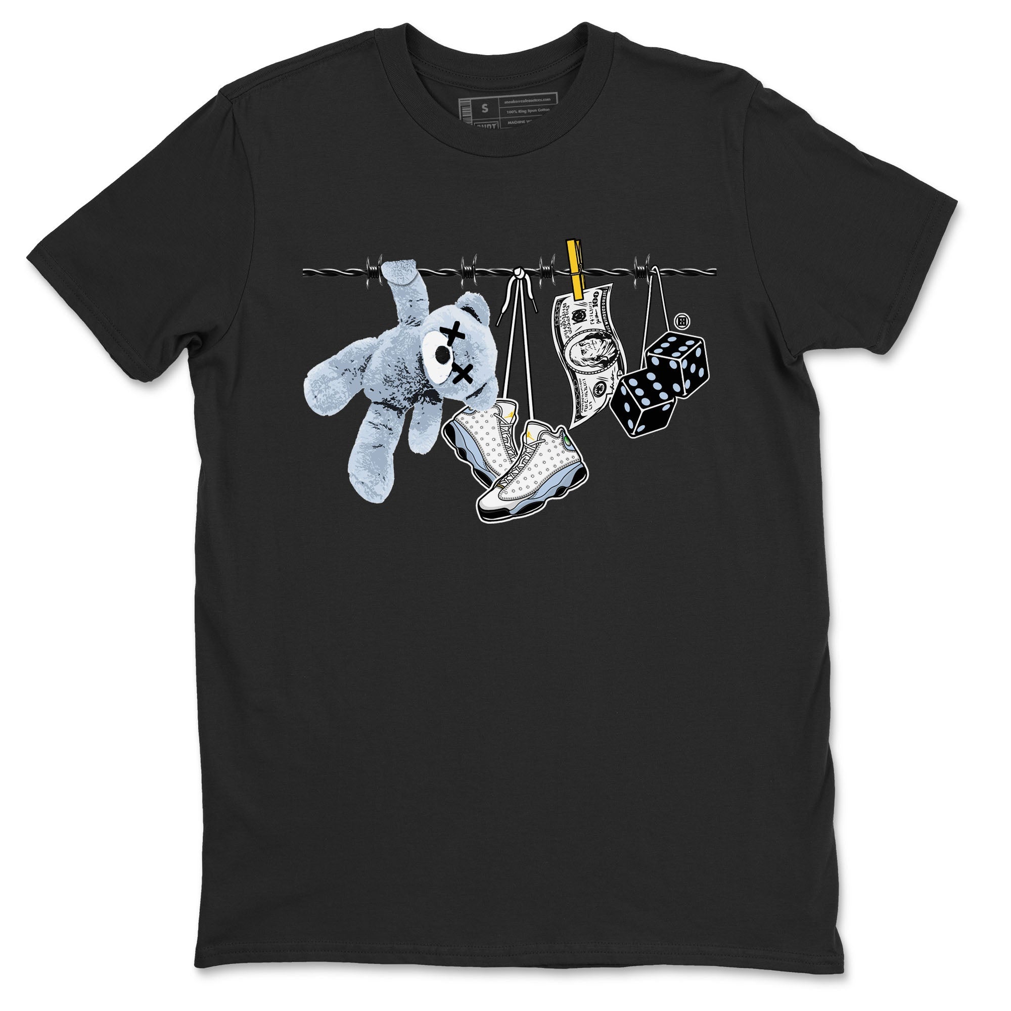 Clothesline snkmatch Tees - Air Jordan 13 Blue Grey