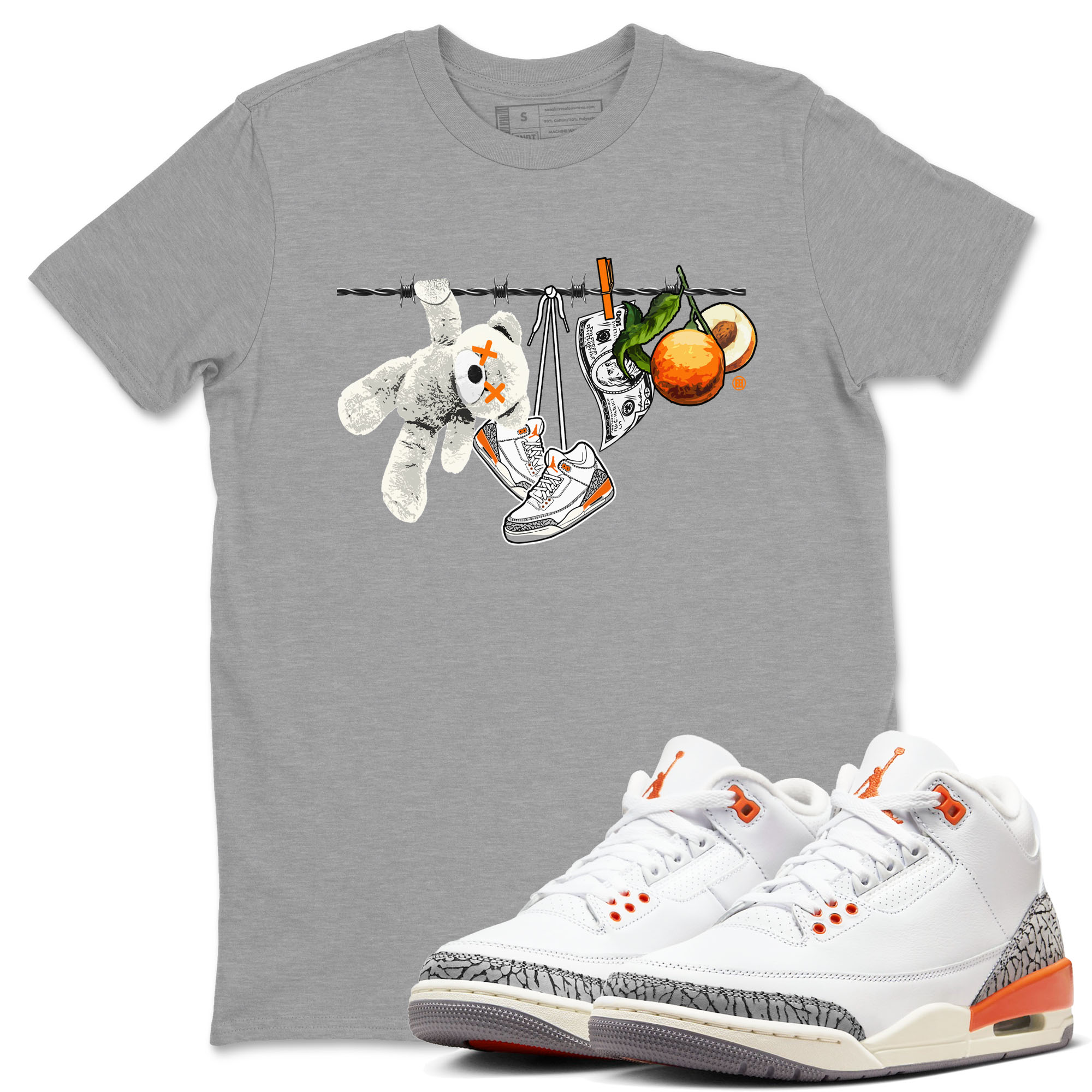 Clothesline snkmatch Tees - Air Jordan 3 Georgia Peach