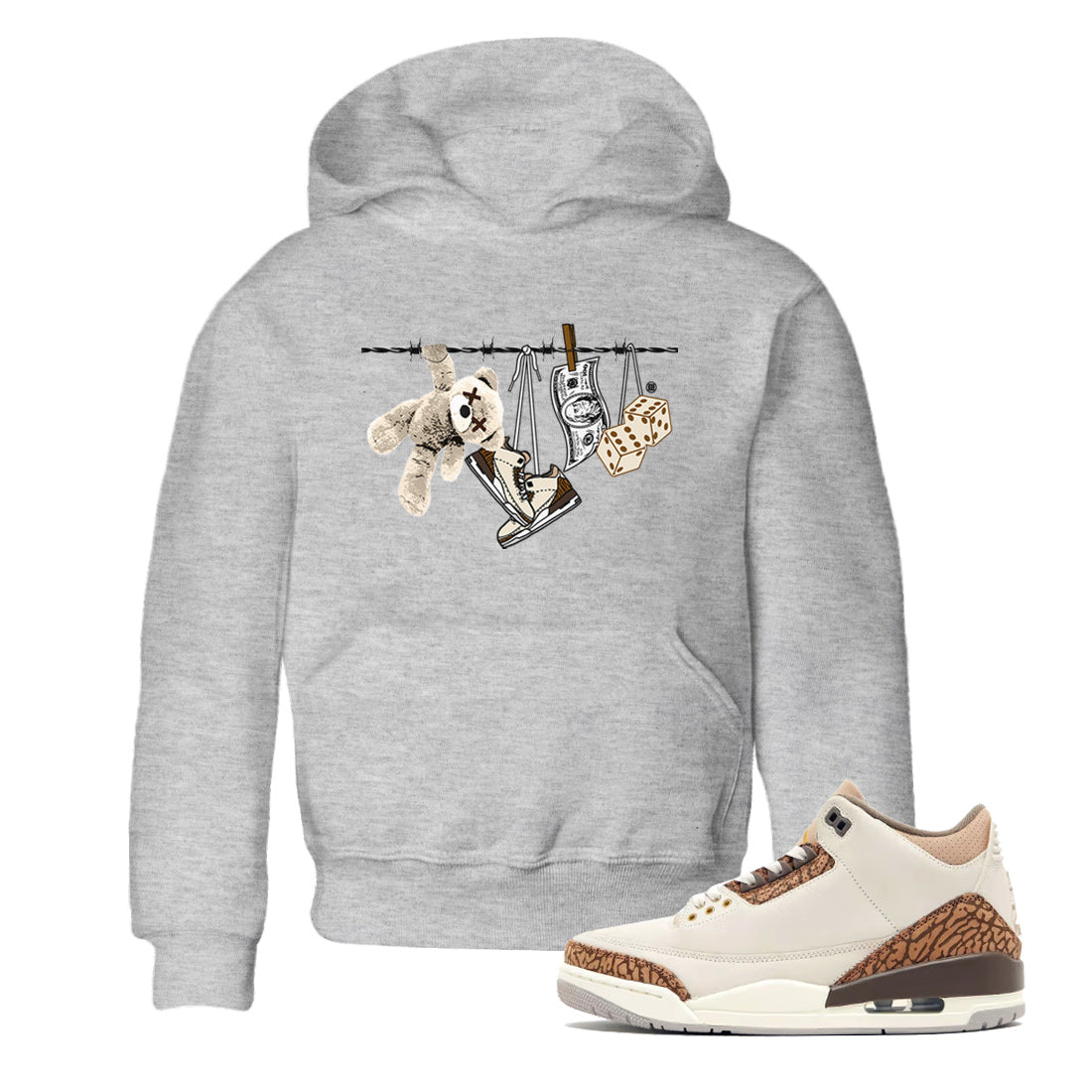 Clothesline Kids Tops - Air Jordan 3 Palomino
