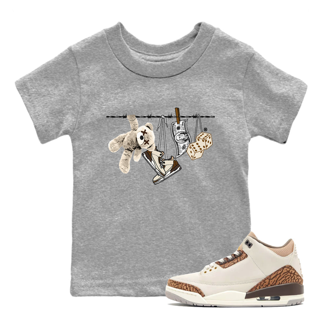 Clothesline Kids Tops - Air Jordan 3 Palomino