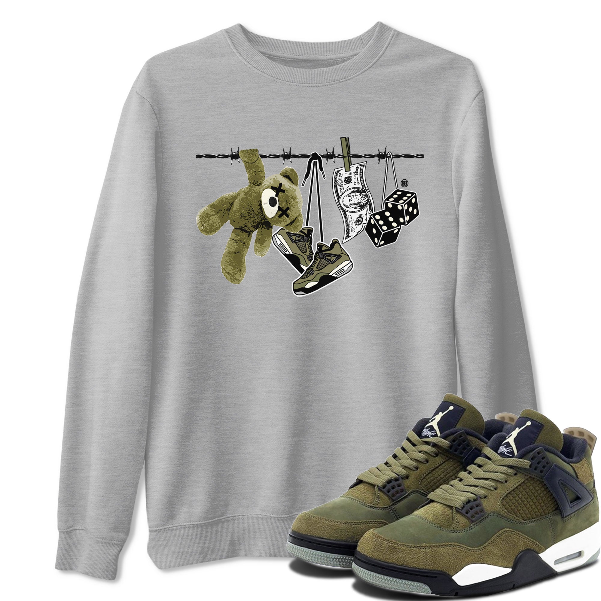 Clothesline snkmatch Tee - Air Jordan 4 Medium Olive