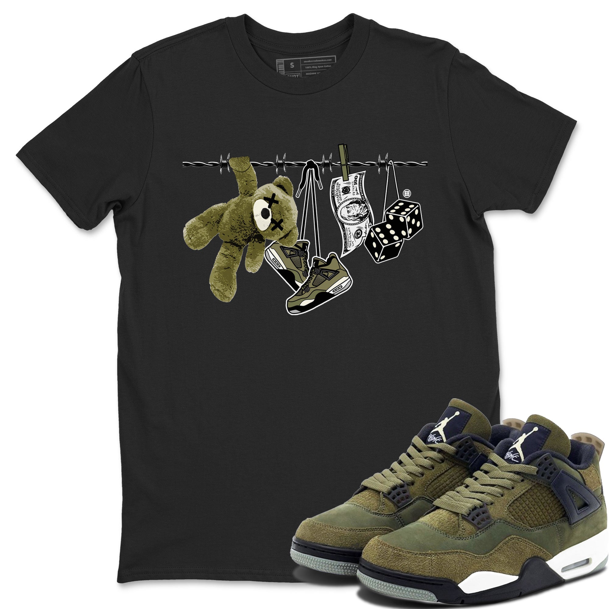 Clothesline snkmatch Tee - Air Jordan 4 Medium Olive