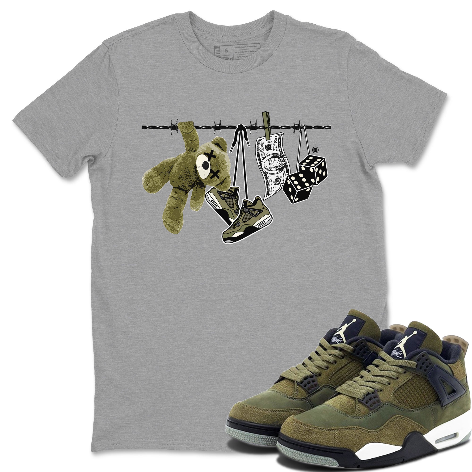 Clothesline snkmatch Tee - Air Jordan 4 Medium Olive