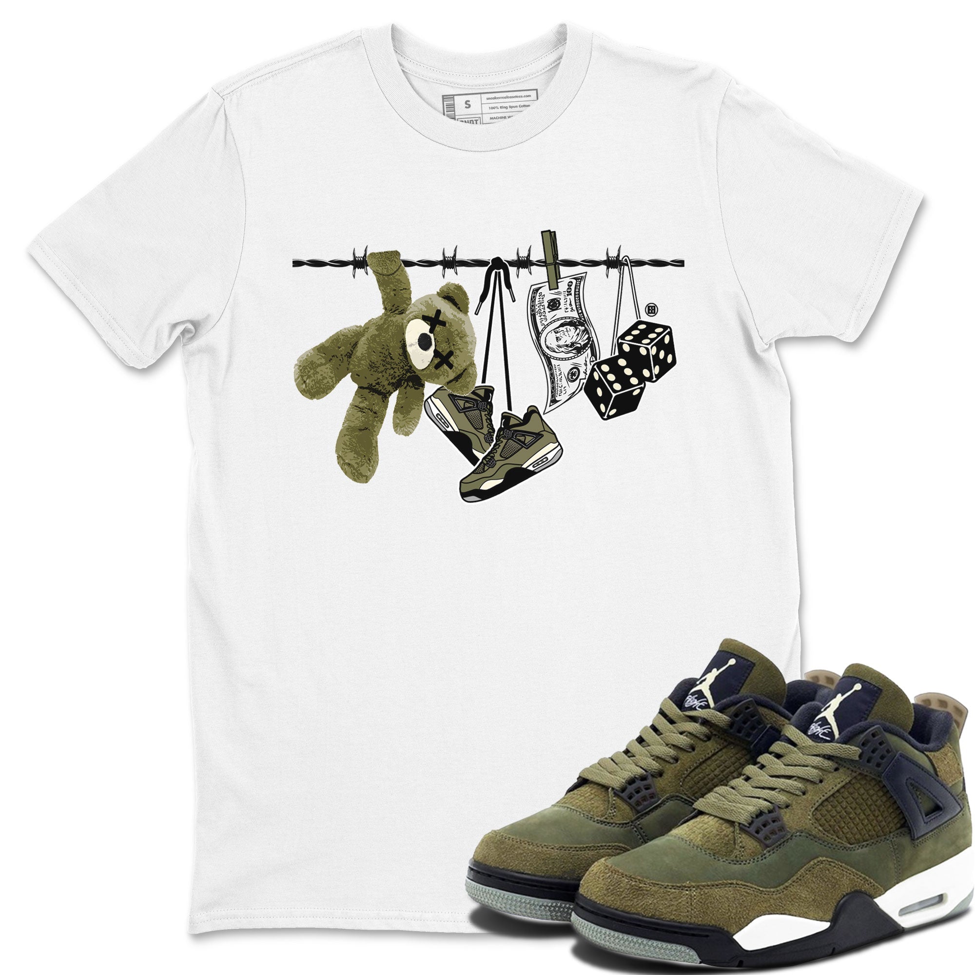 Clothesline snkmatch Tee - Air Jordan 4 Medium Olive