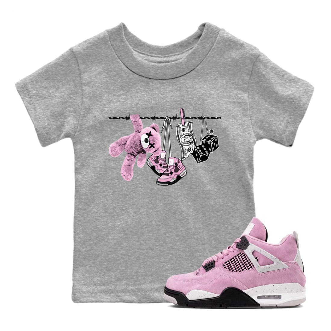 Clothesline snkmatch Tees Kids - Air Jordan 4 Orchid