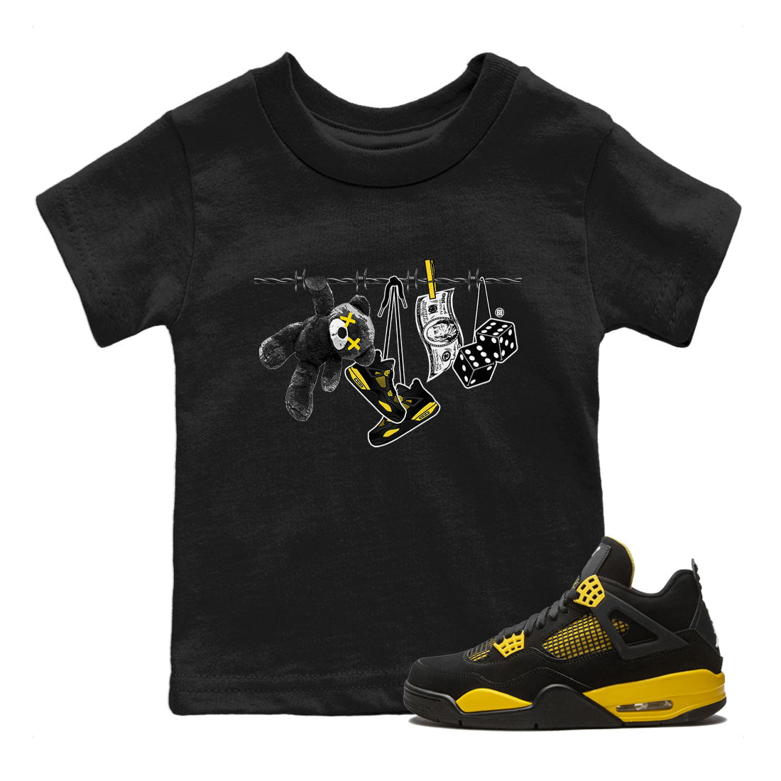 Clothesline Kids Tops - Air Jordan 4 Thunder