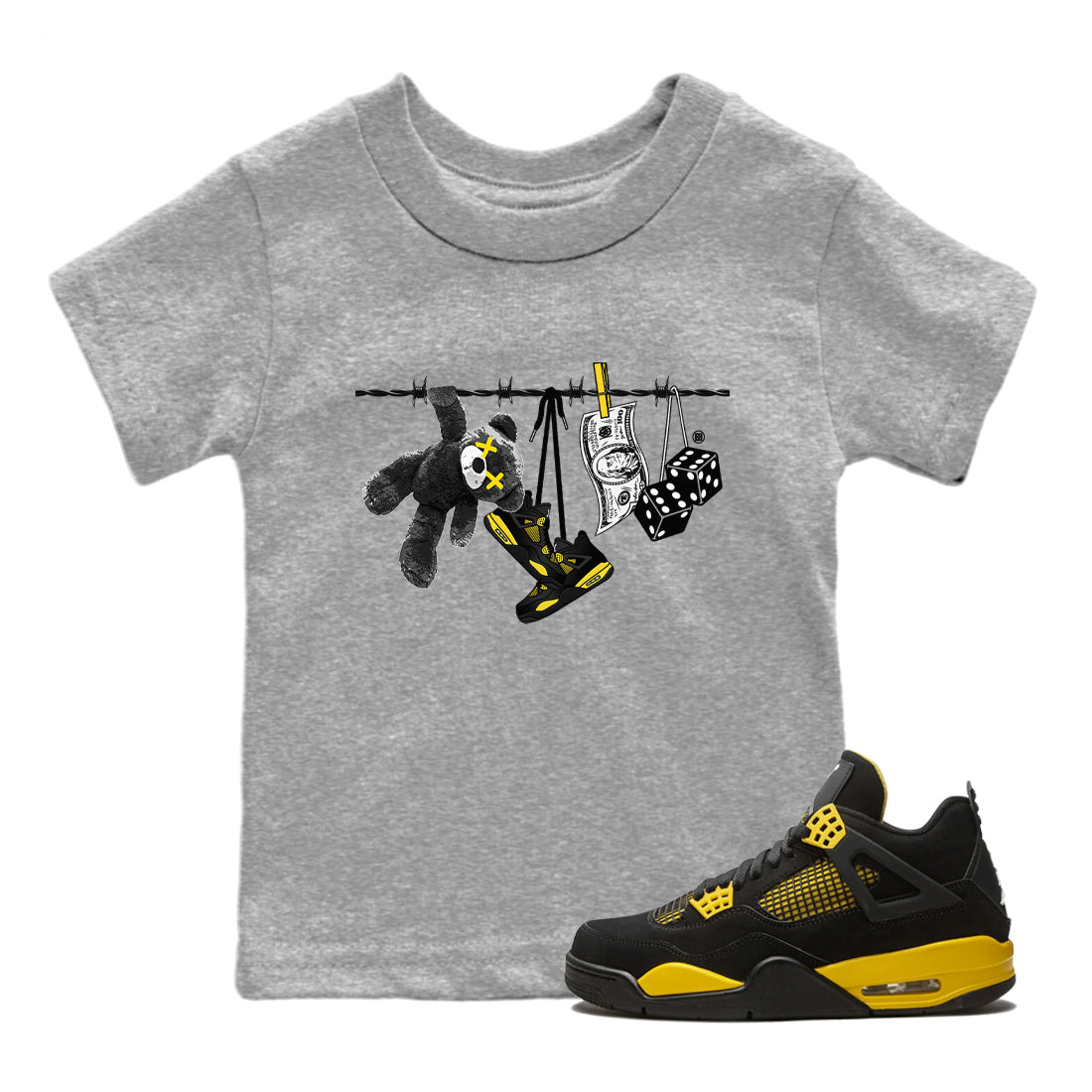 Clothesline Kids Tops - Air Jordan 4 Thunder