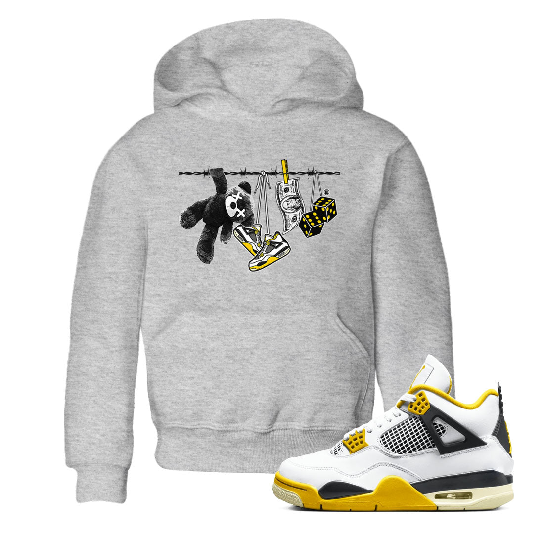 Clothesline snkmatch Tees Kids - Air Jordan 4 Vivid Sulfur