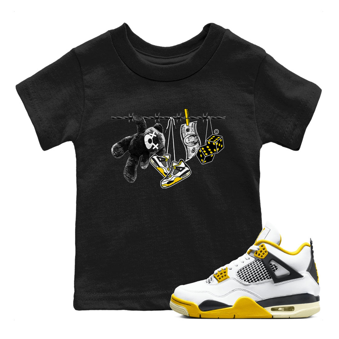 Clothesline snkmatch Tees Kids - Air Jordan 4 Vivid Sulfur