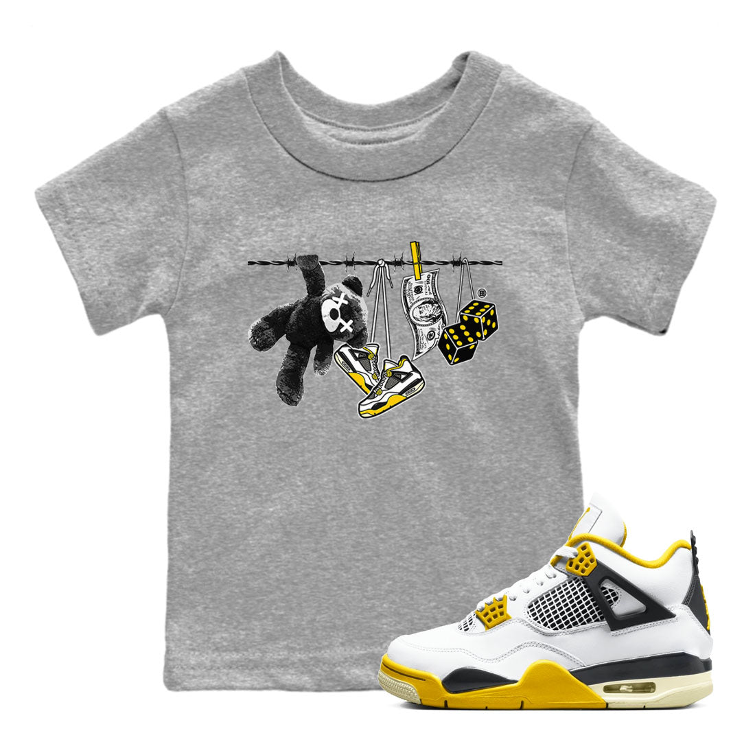 Clothesline snkmatch Tees Kids - Air Jordan 4 Vivid Sulfur