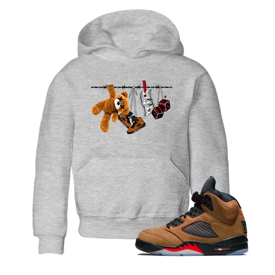 Clothesline snkmatch Tees Kids - Air Jordan 5 Archaeo Brown