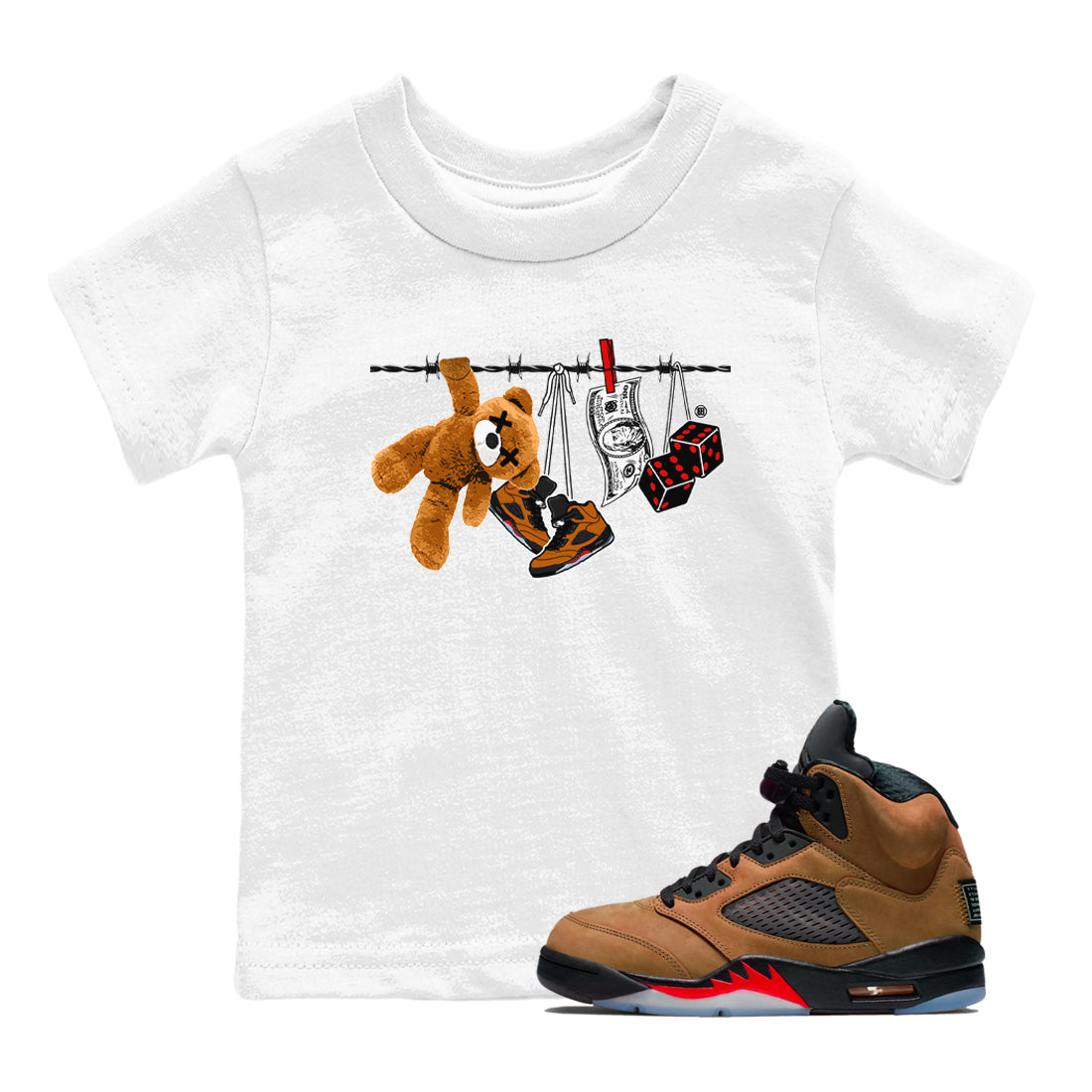 Clothesline snkmatch Tees Kids - Air Jordan 5 Archaeo Brown