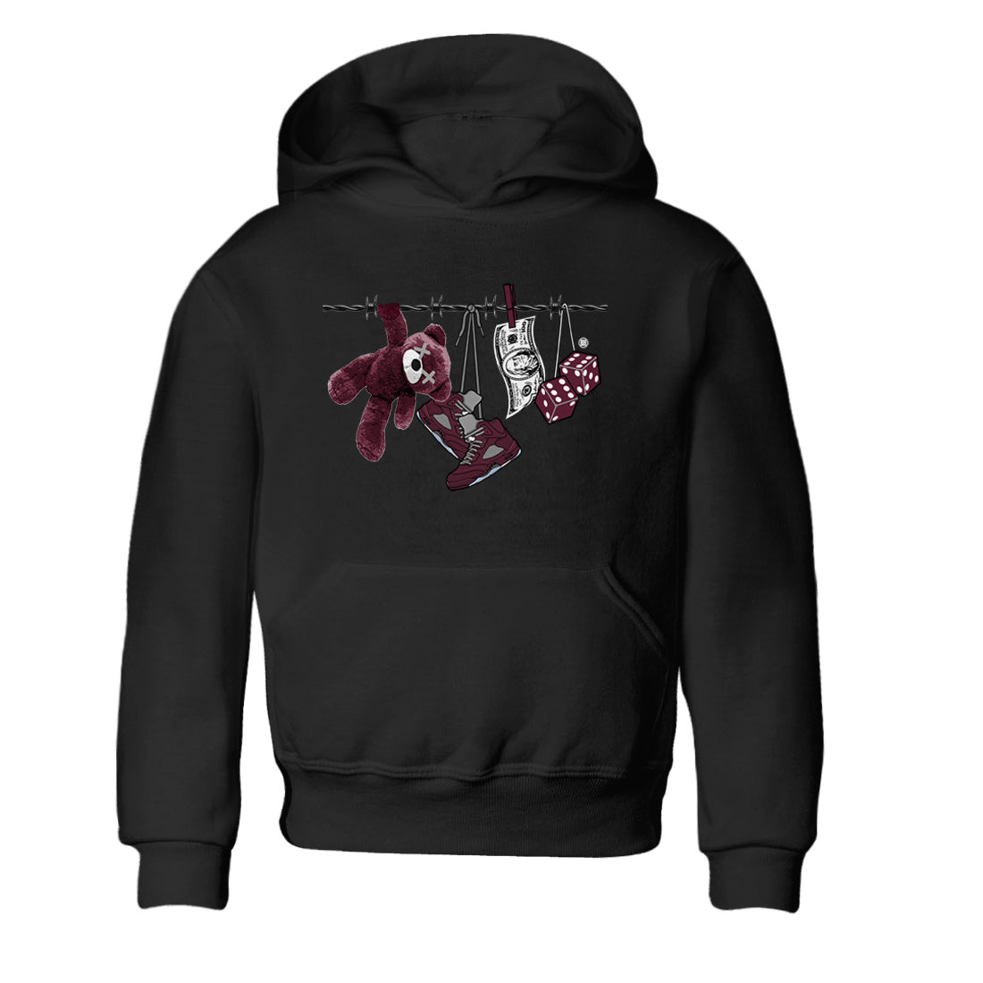 Clothesline Kids Tops - Air Jordan 5 Burgundy