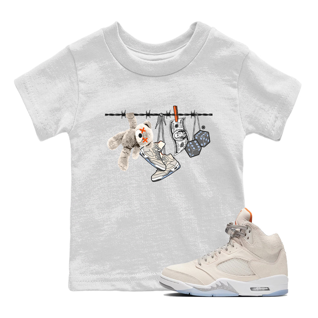 Clothesline Kids Tops - Air Jordan 5 Craft