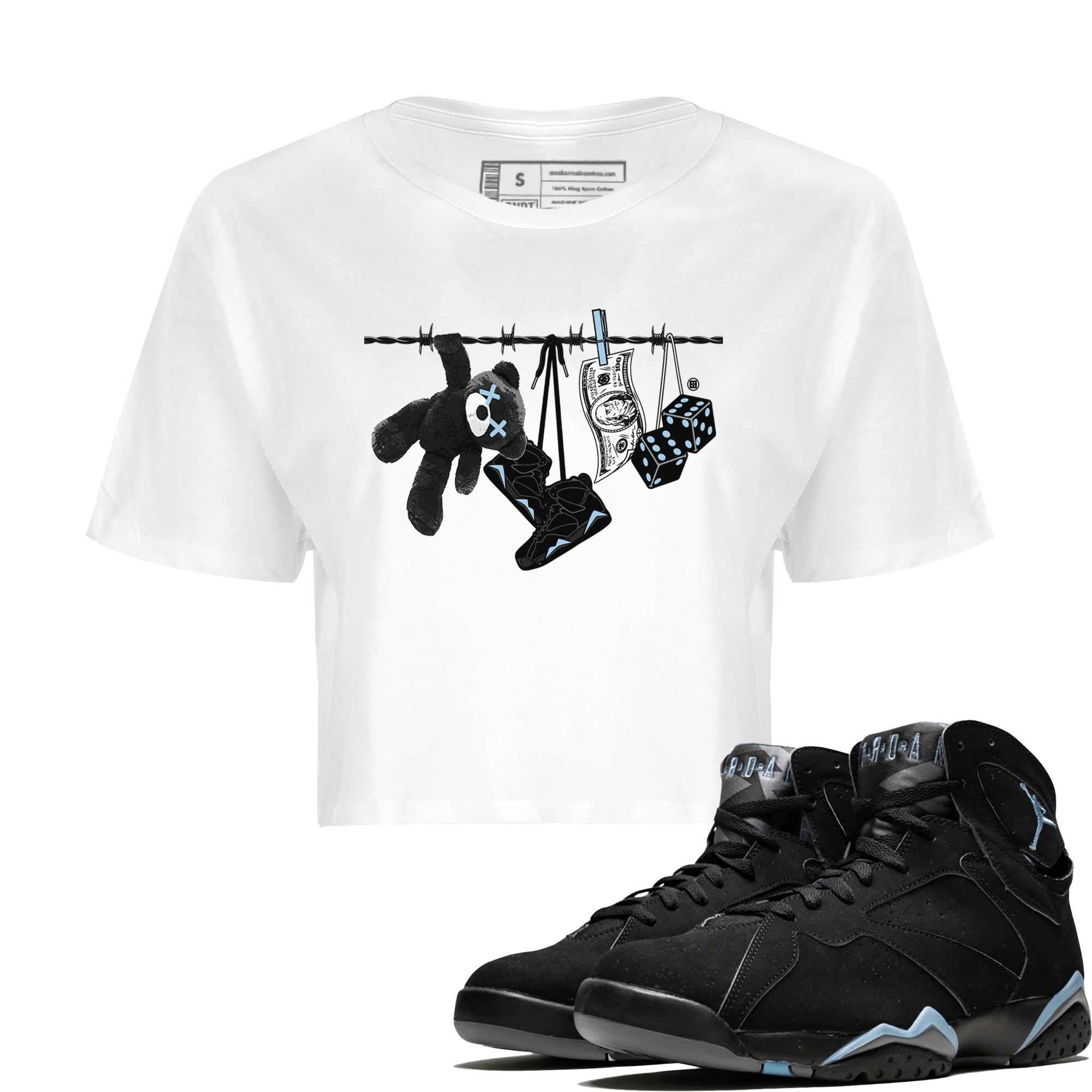 Clothesline Women's Tops - Air Jordan 7 Chambray
