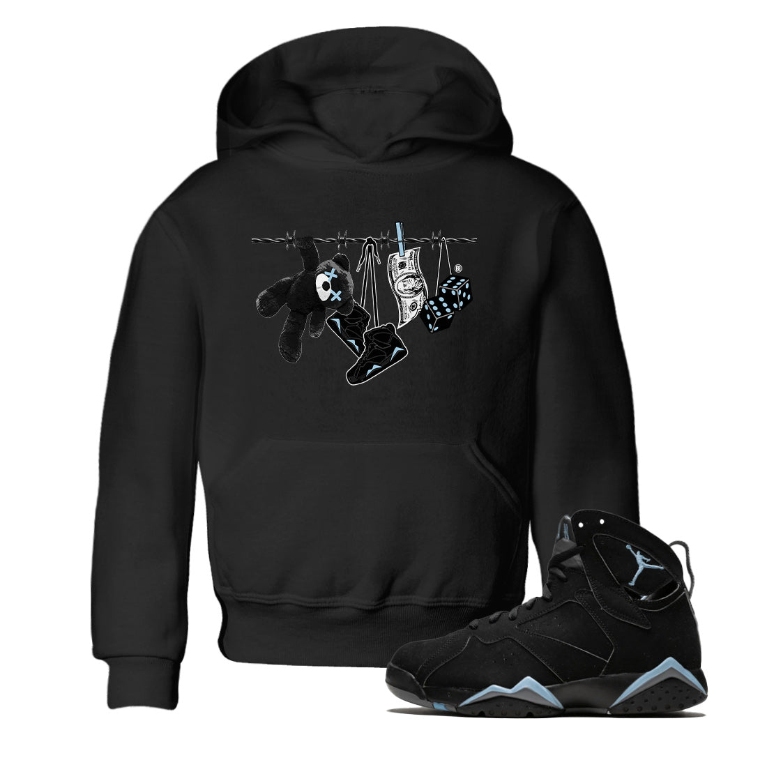 Clothesline Kids Tops - Air Jordan 7 Chambray