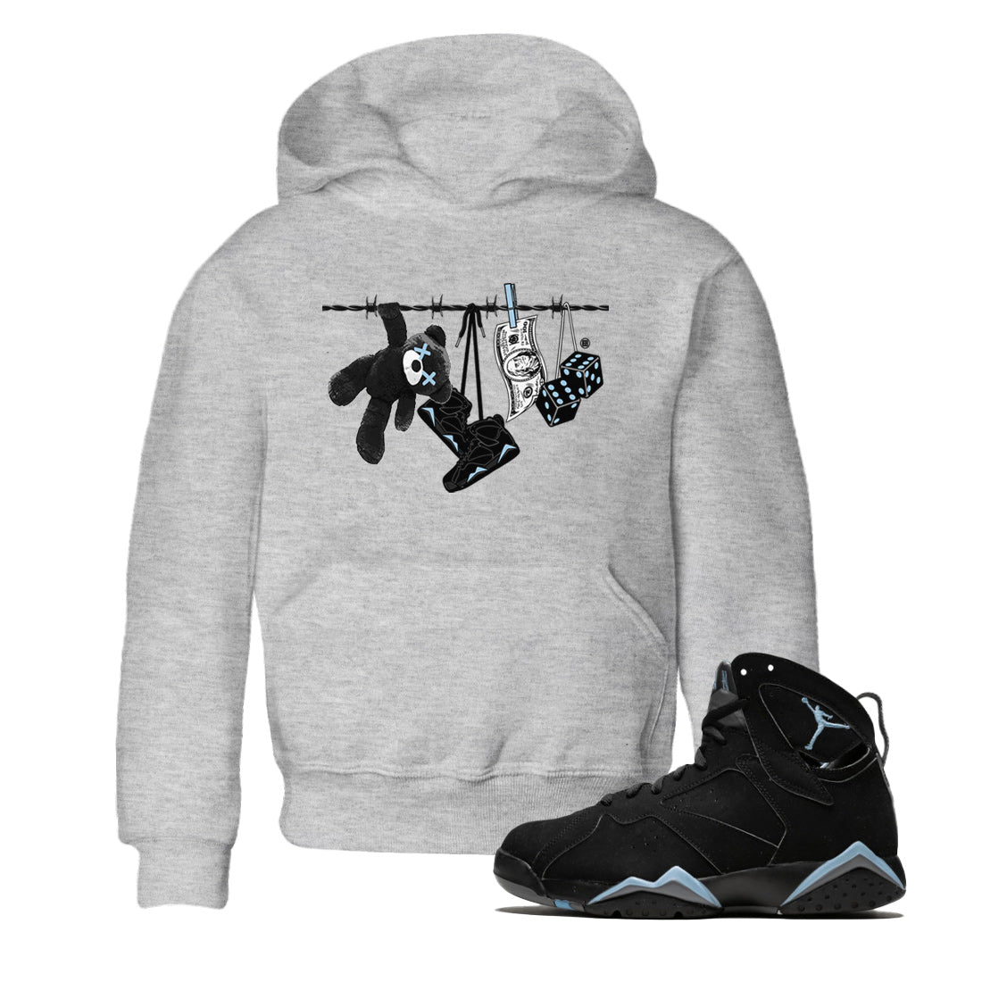 Clothesline Kids Tops - Air Jordan 7 Chambray