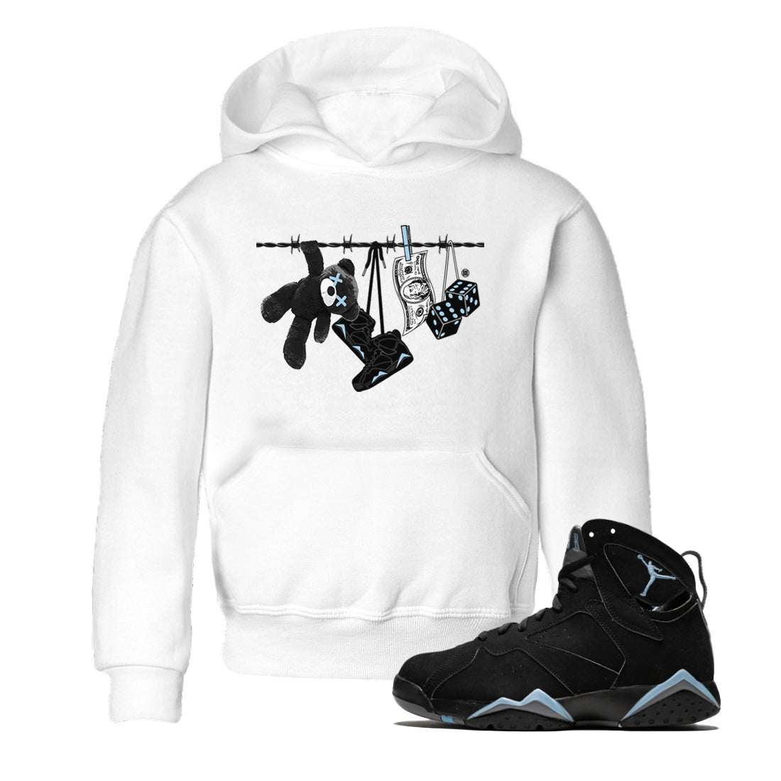Clothesline Kids Tops - Air Jordan 7 Chambray