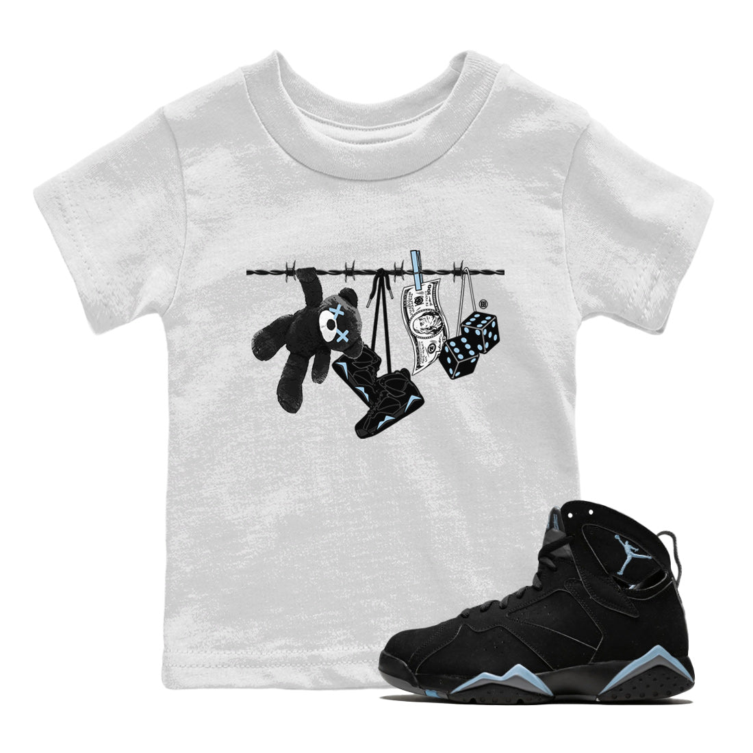 Clothesline Kids Tops - Air Jordan 7 Chambray