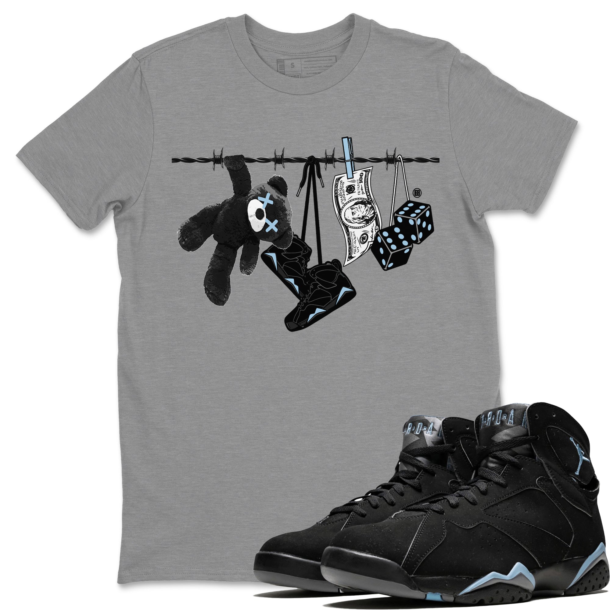 Clothesline Unisex Tops - Air Jordan 7 Chambray