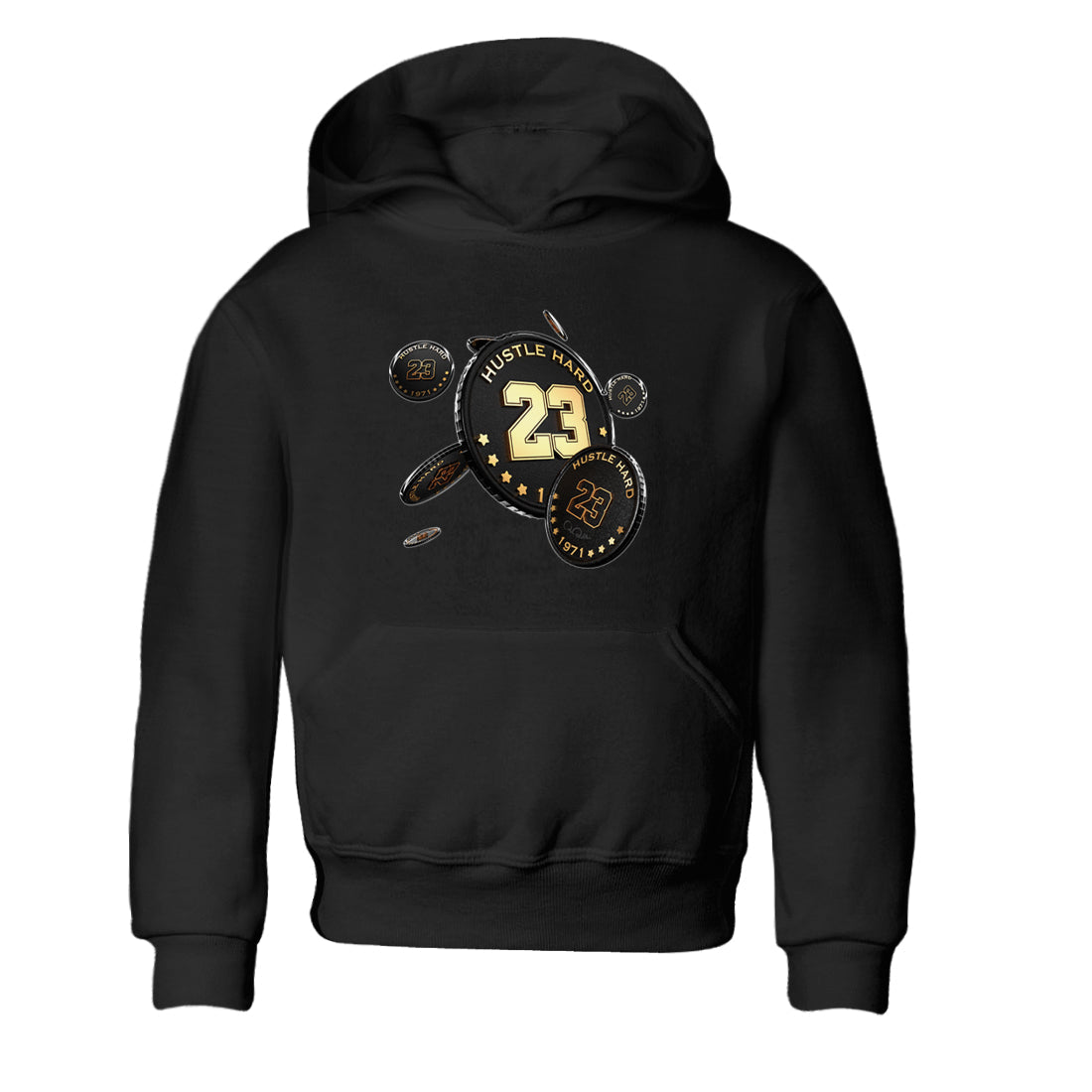 Coin Drop snkmatch Tees Kids - Air Jordan 1 Black Metallic Gold