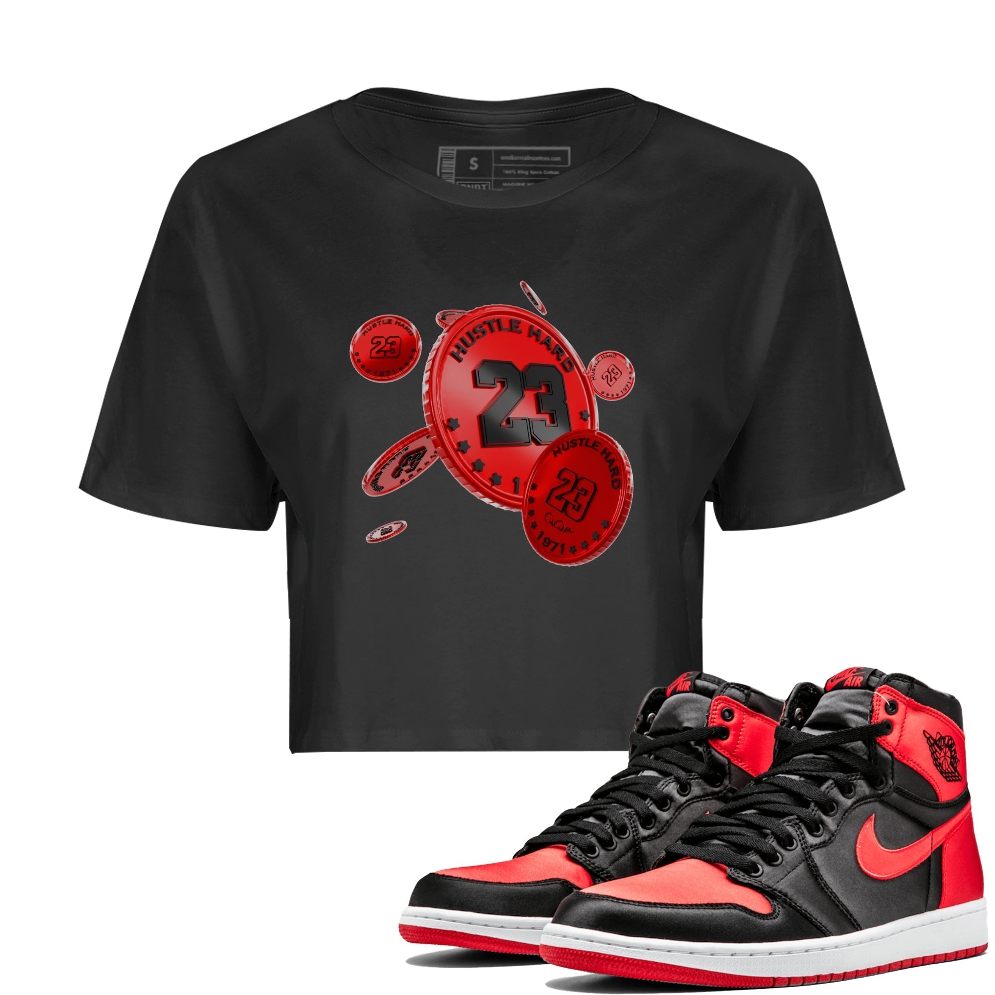 Coin Drop Women's Tops - Air Jordan 1 Satin Bred